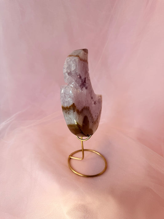 Amethyst Druzy Moon on Stand
