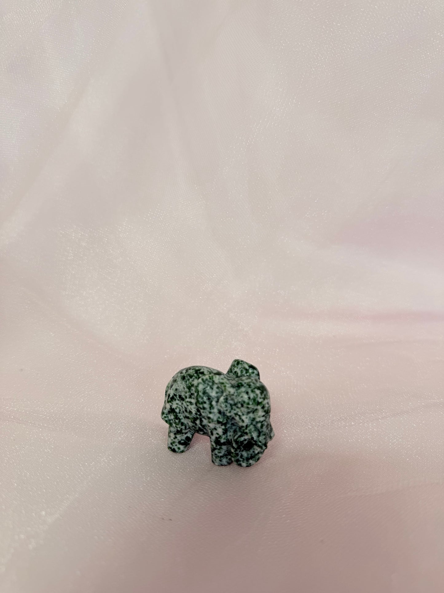 Mini Carved Qinghai Jade Elephant
