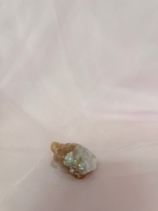 Flower Agate Turtle Carving