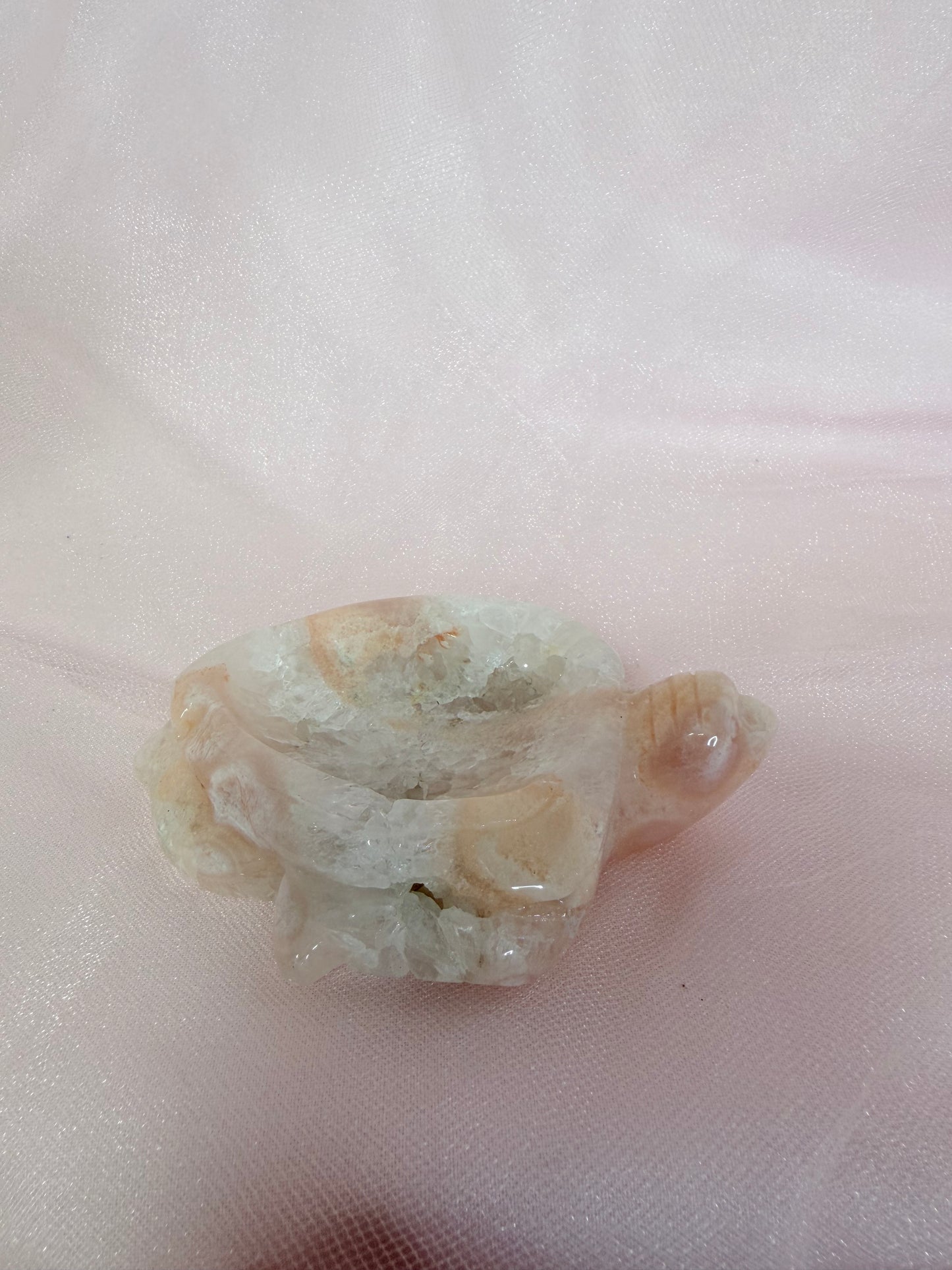Flower Agate Turtle Bowl