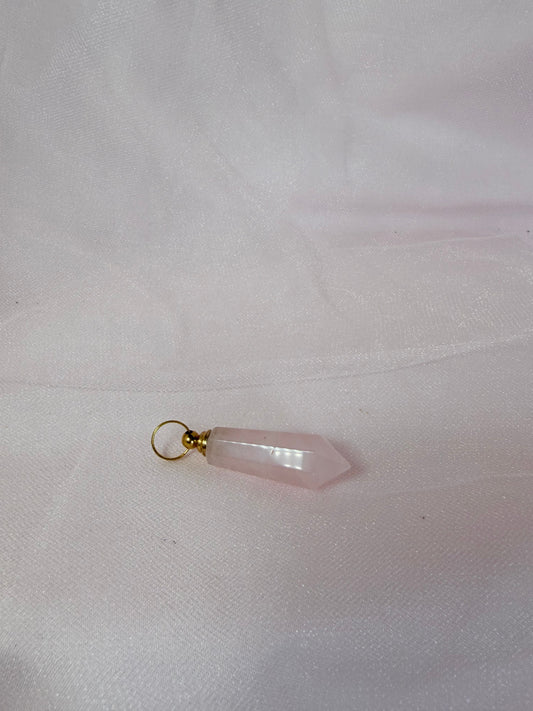 Rose Quartz Mini Perfume Bottle Keychain