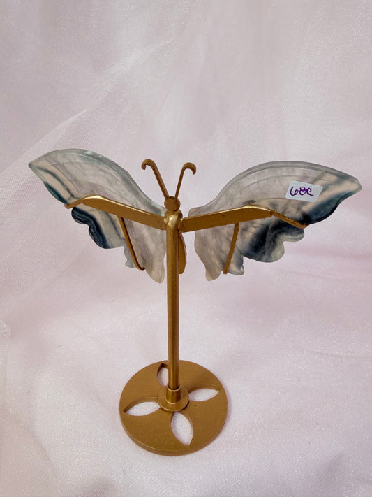 Blue Fluorite Butterfly on Stand