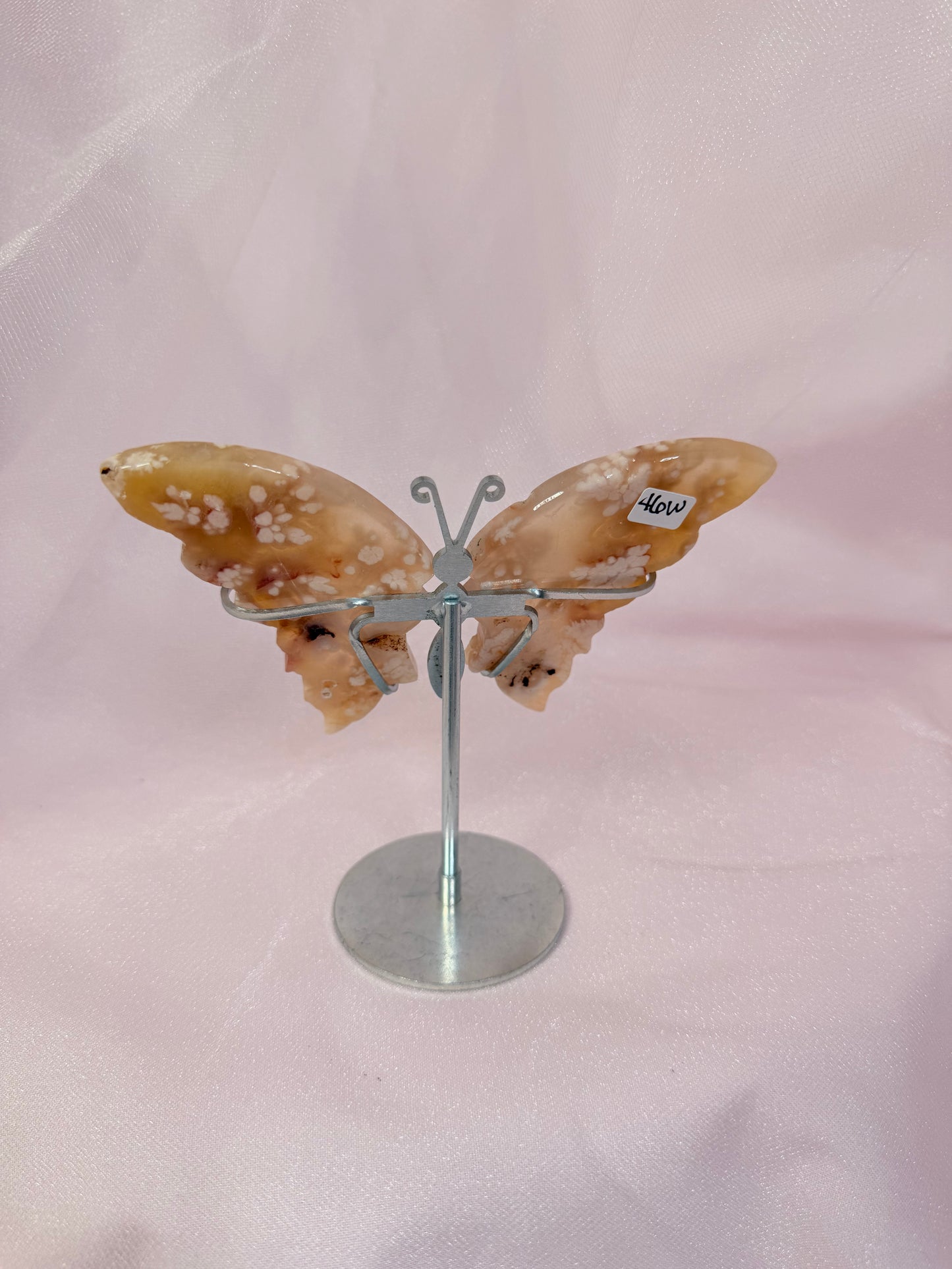 Flower Agate Butterfly on Stand