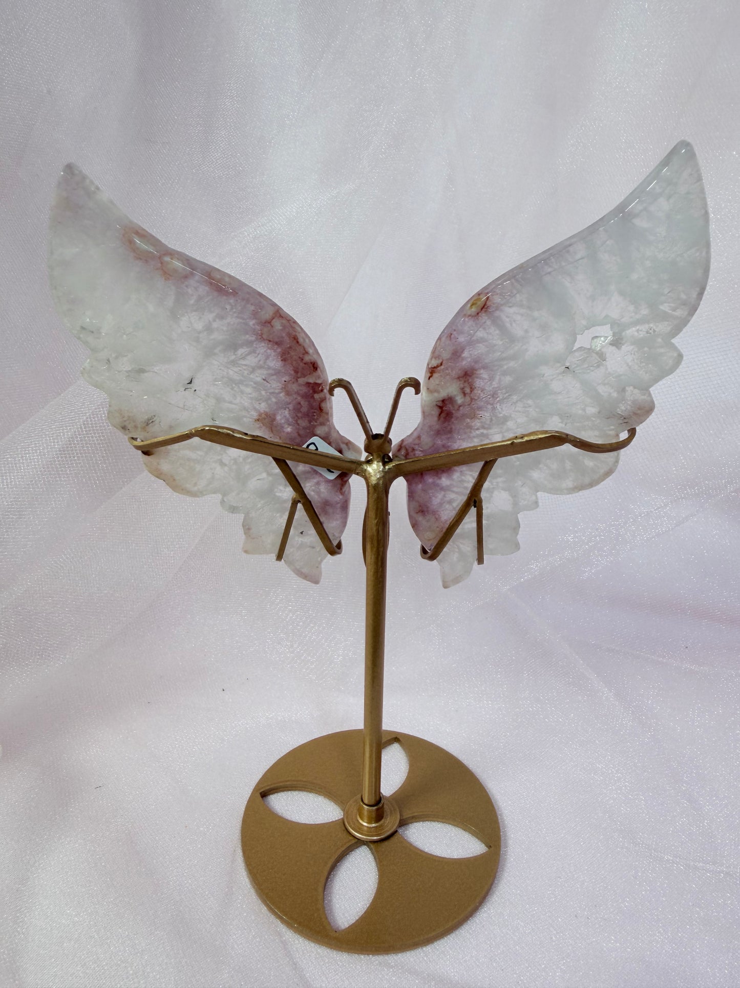 Pink Flower Amethyst Butterfly on Stand