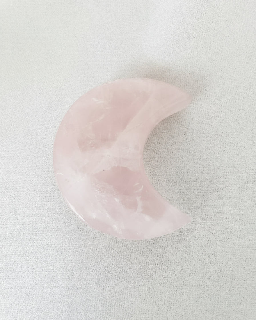 Rose Quartz Moon Trinket Dish