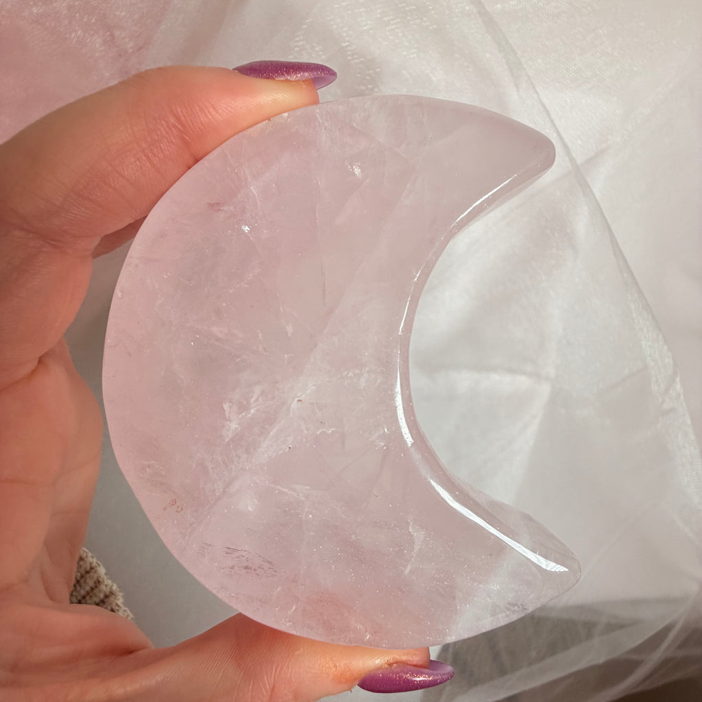 Rose Quartz Moon Trinket Dish