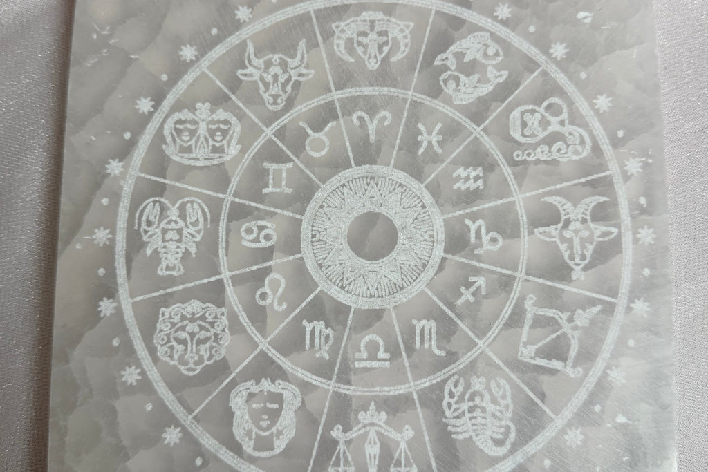 Selenite Zodiac Slab