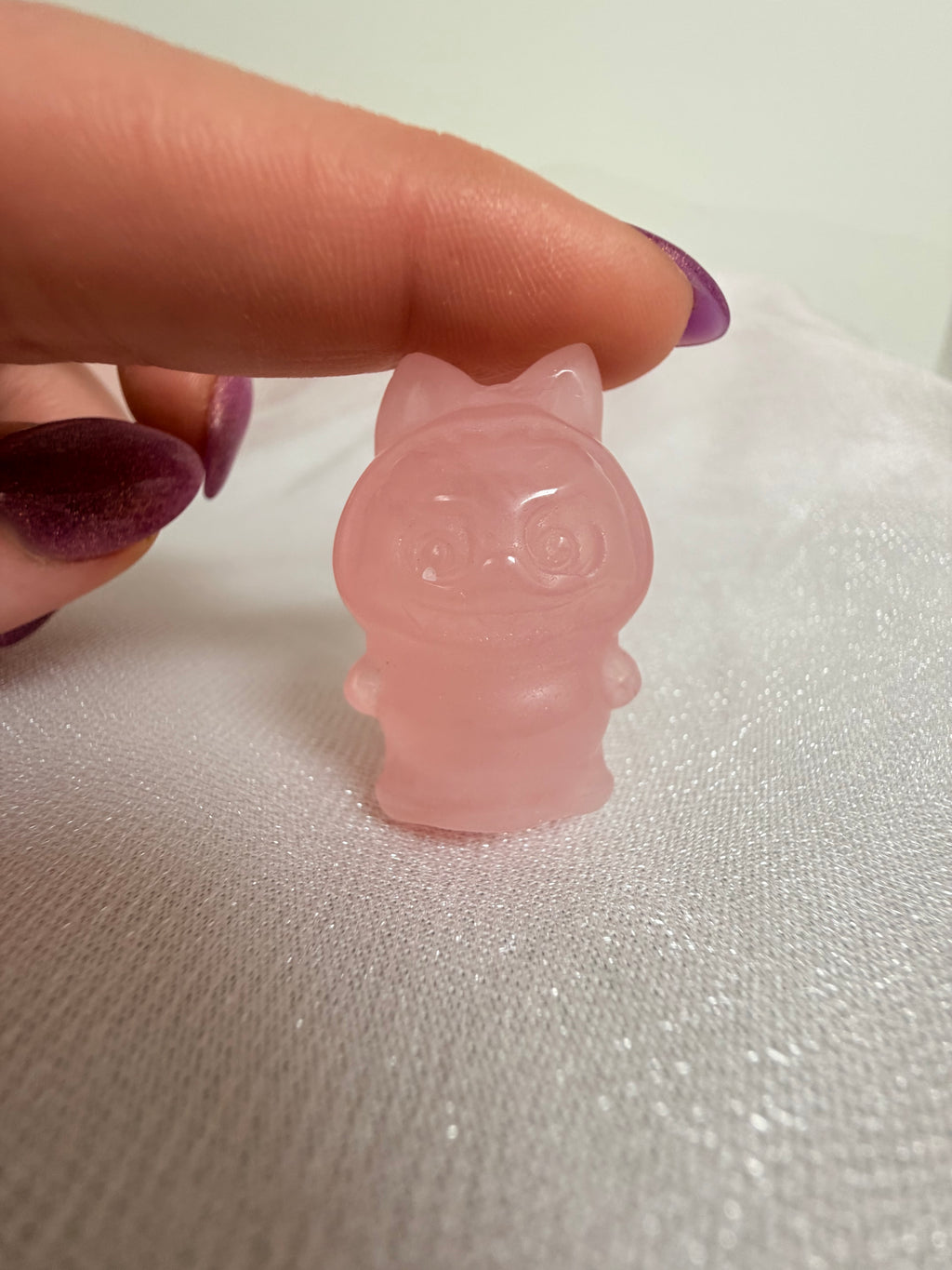 Rose Quartz Labubu Carving