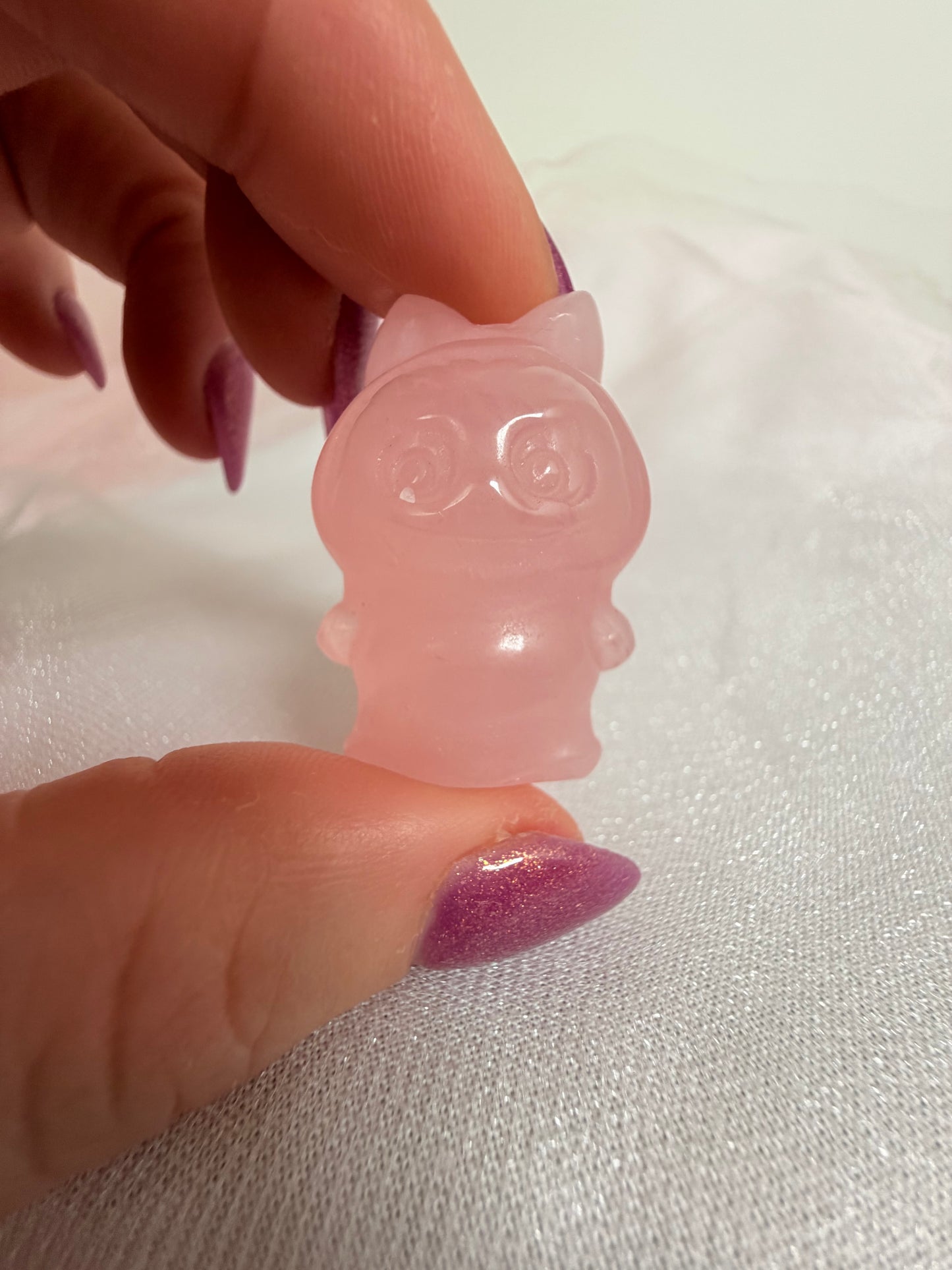 Rose Quartz Labubu Carving