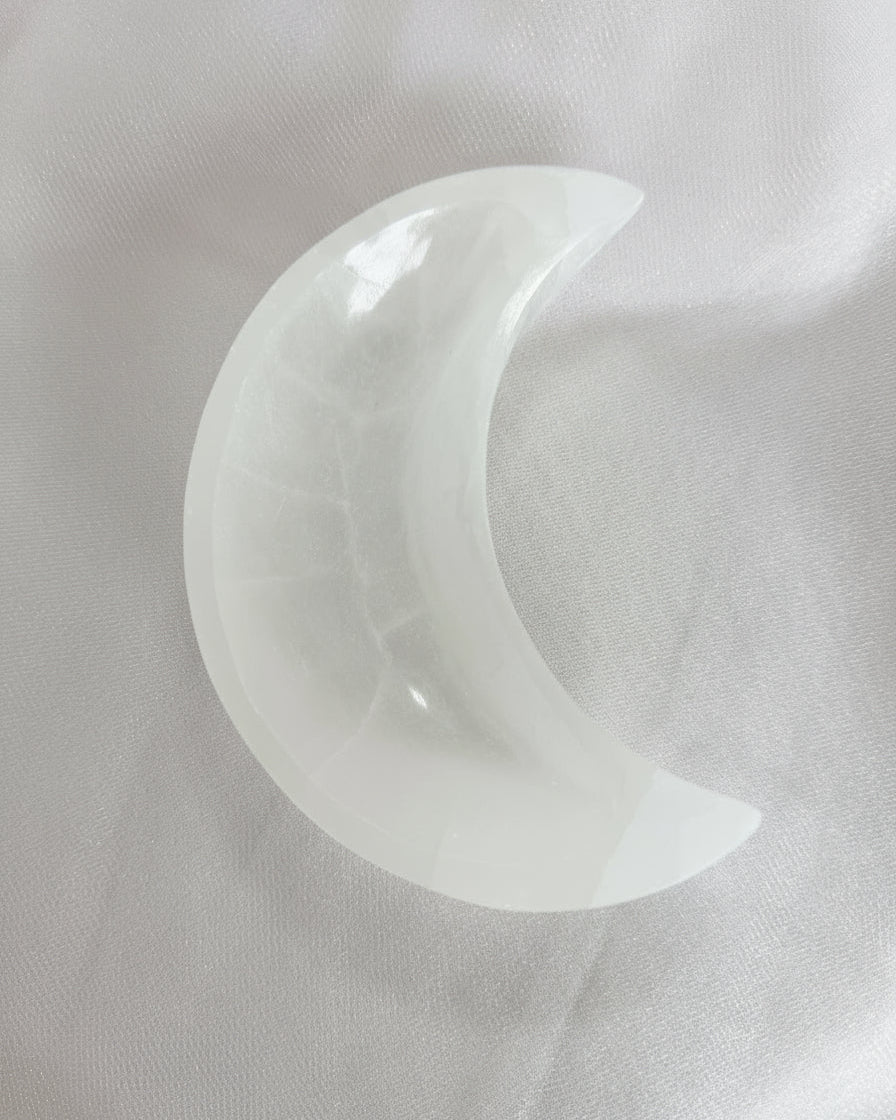 Selenite Moon Trinket Dish