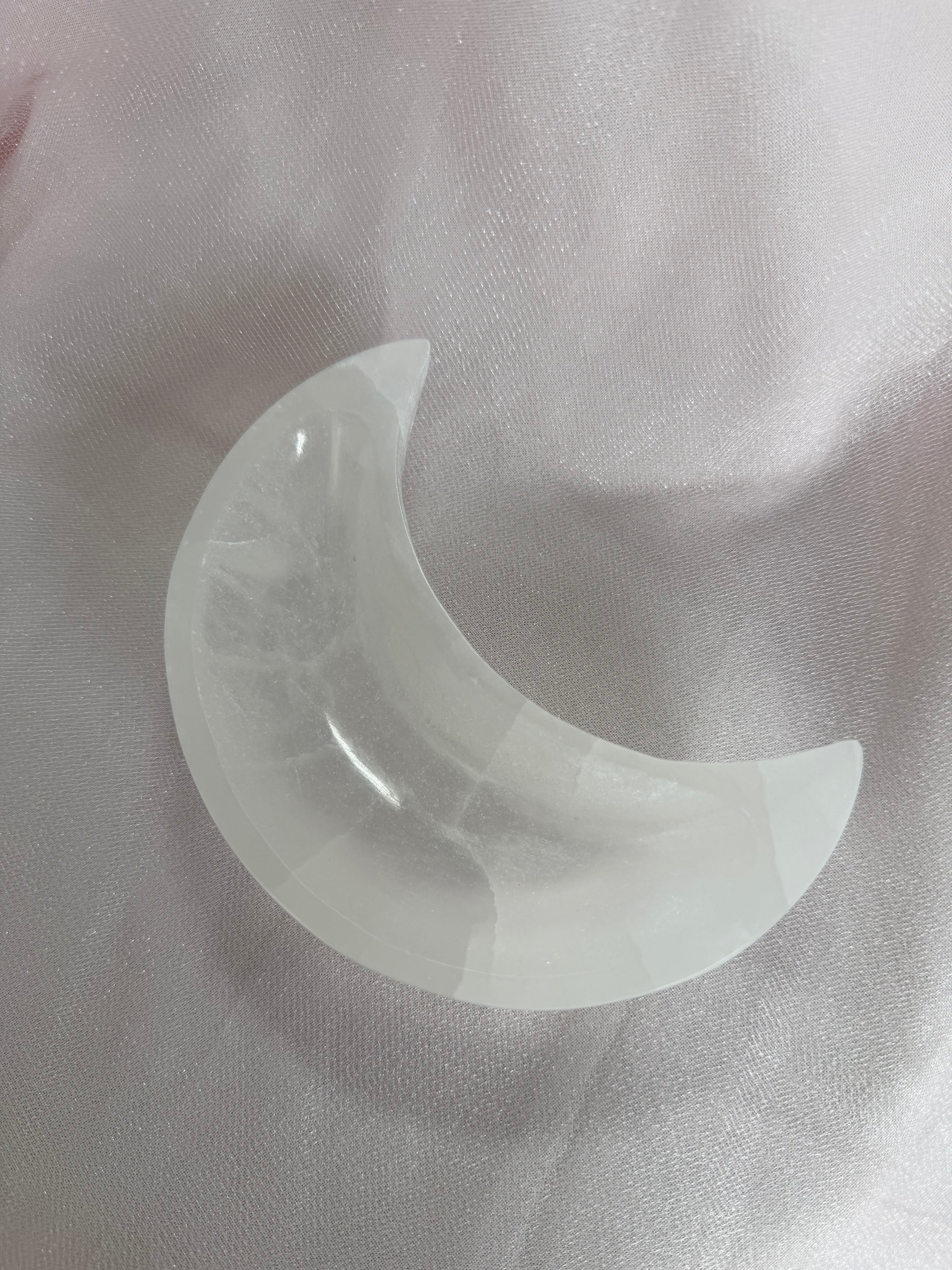 Selenite Moon Trinket Dish