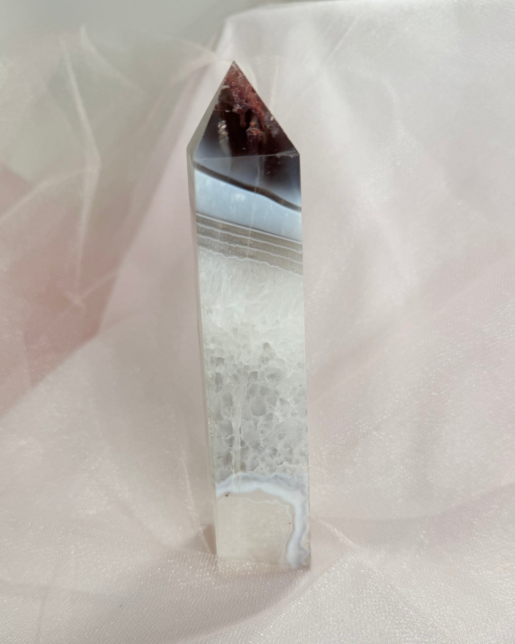 Blue and White Agate Tower