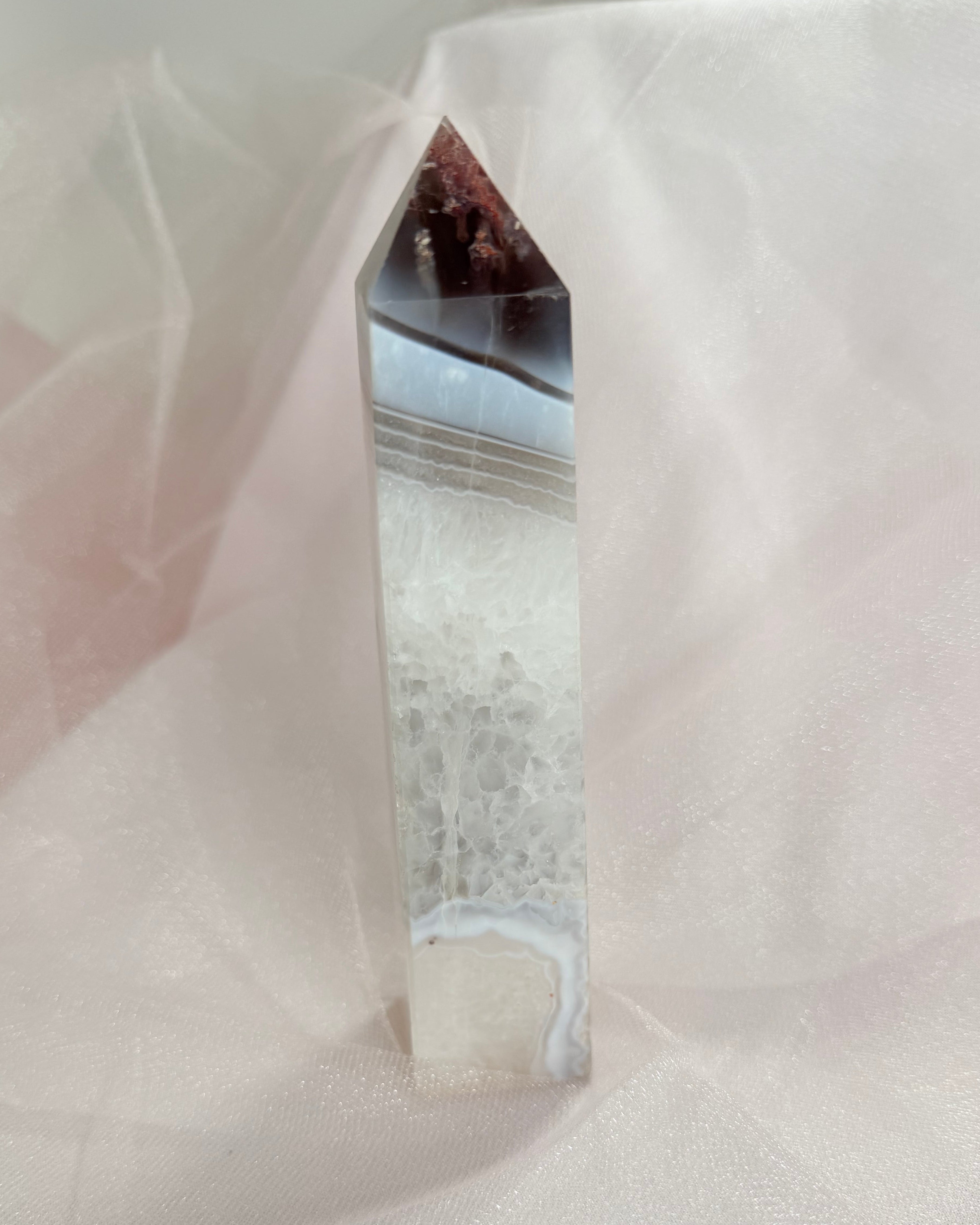 Blue and White Agate Tower