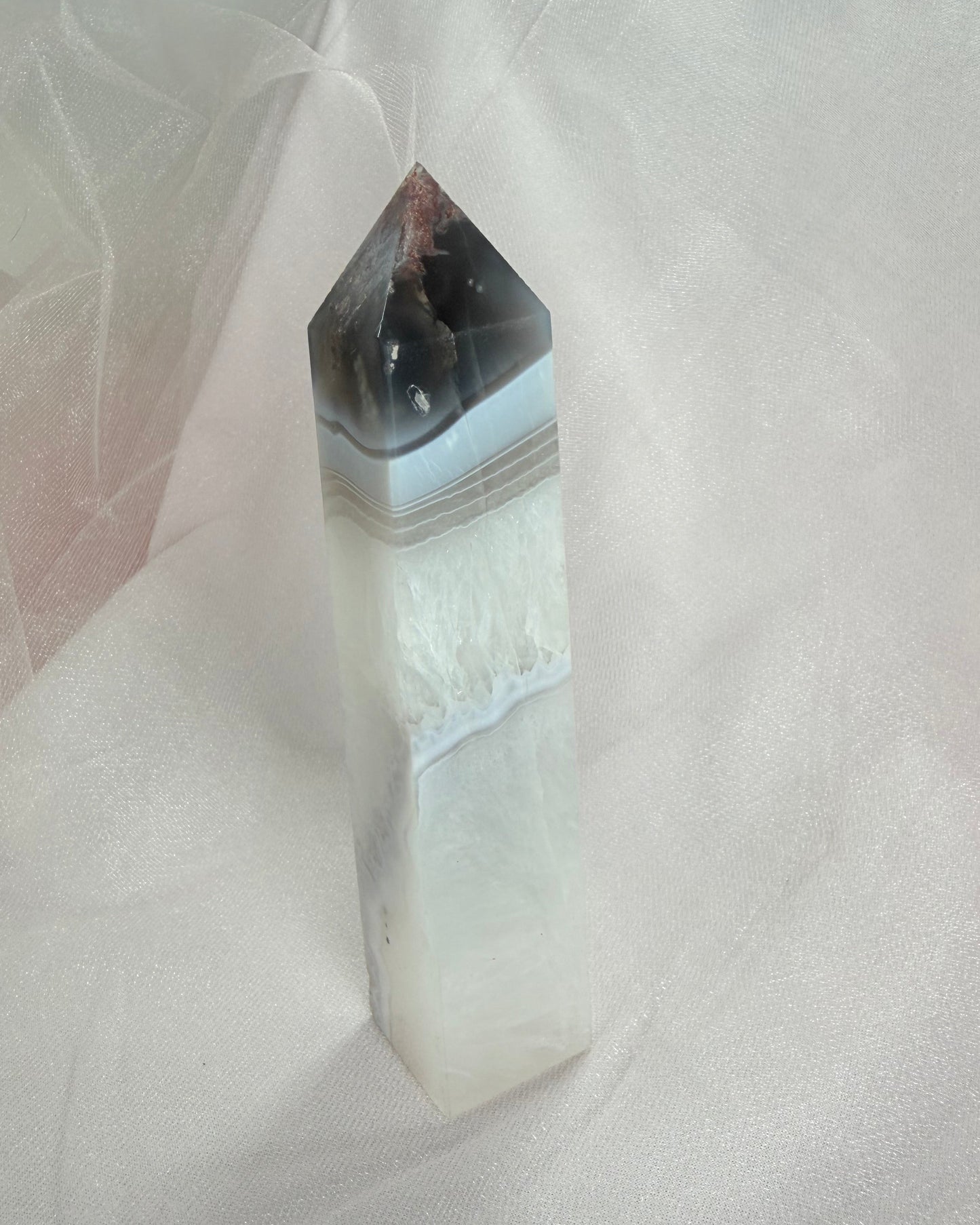 Blue and White Agate Tower