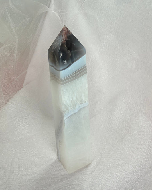 Blue and White Agate Tower
