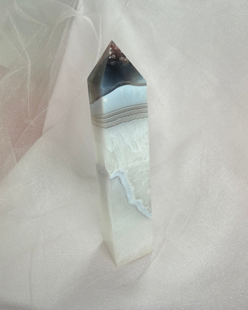 Blue and White Agate Tower