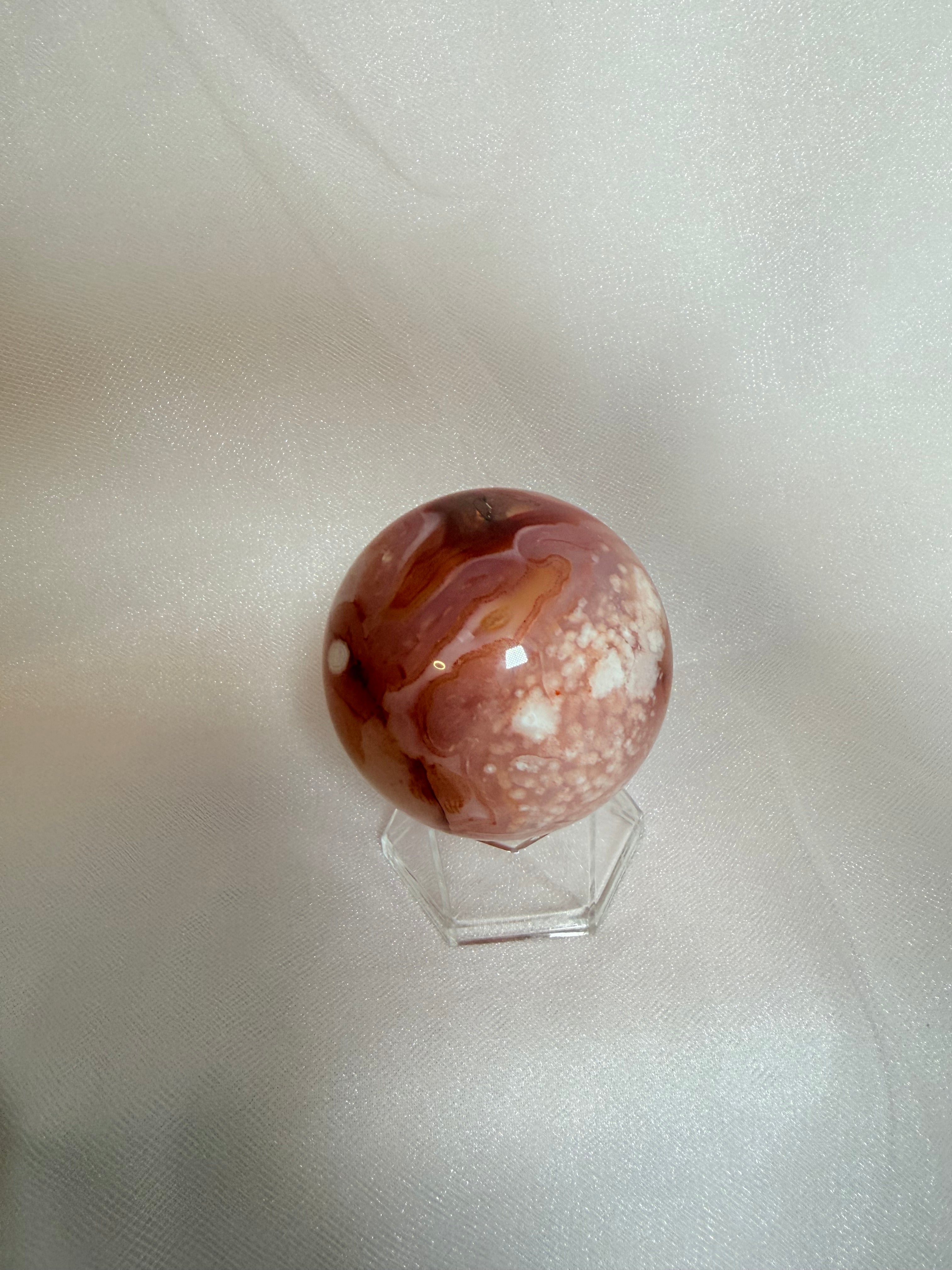Carnelian Flower Agate Sphere