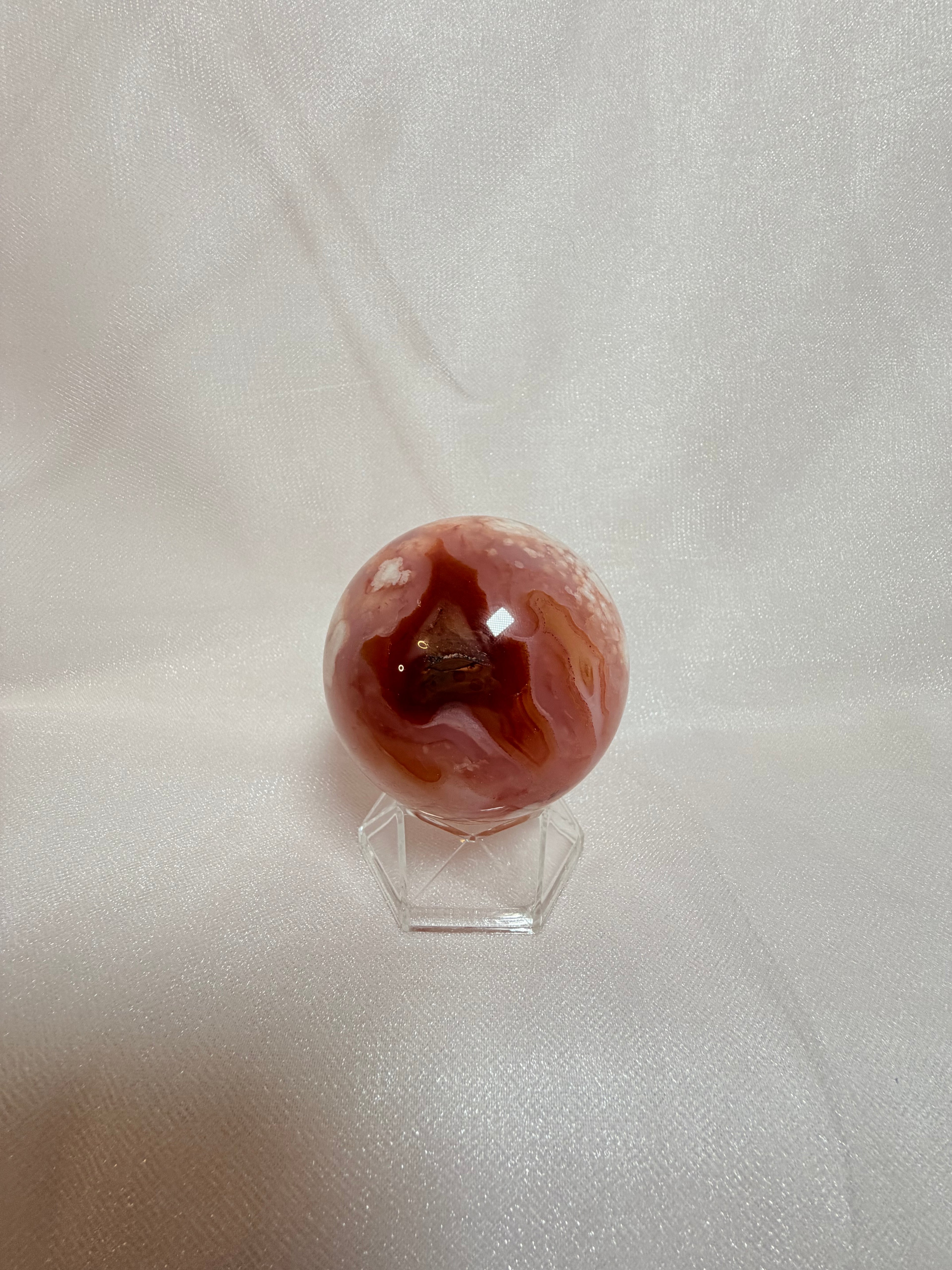 Carnelian Flower Agate Sphere