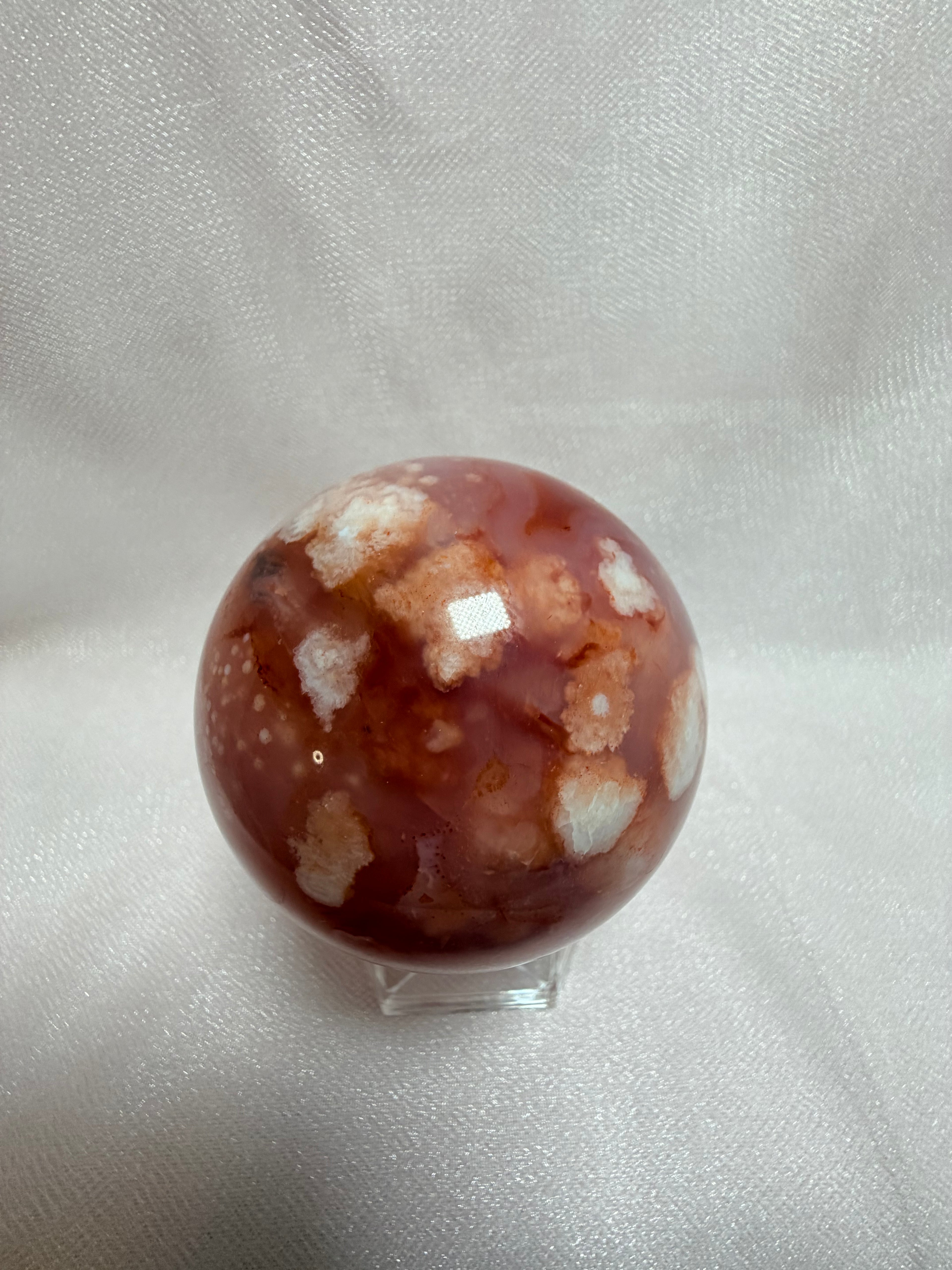 Carnelian Flower Agate Sphere