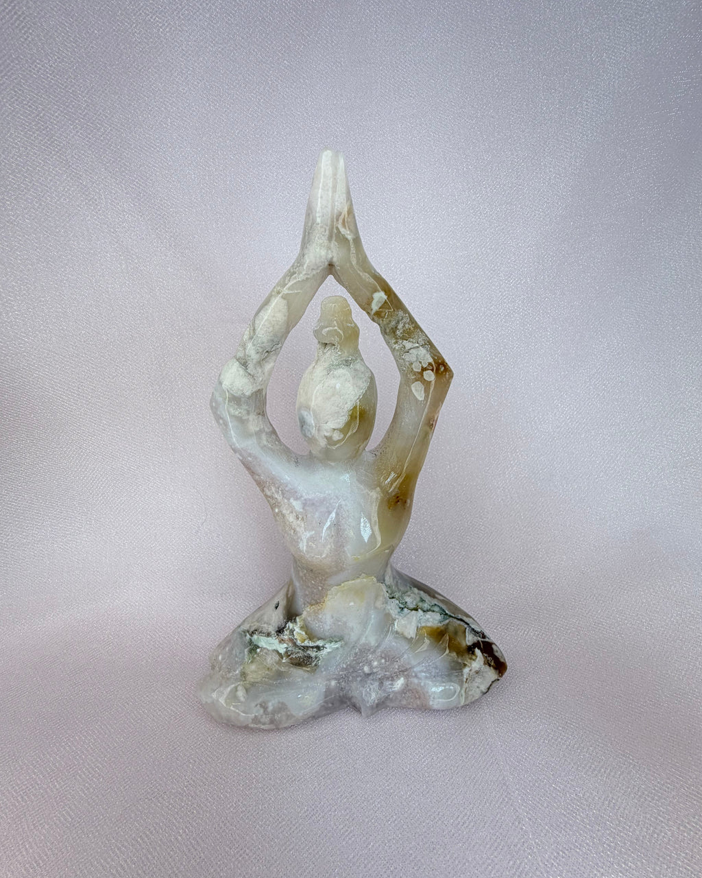 Flower Agate Yoga Goddess Statue
