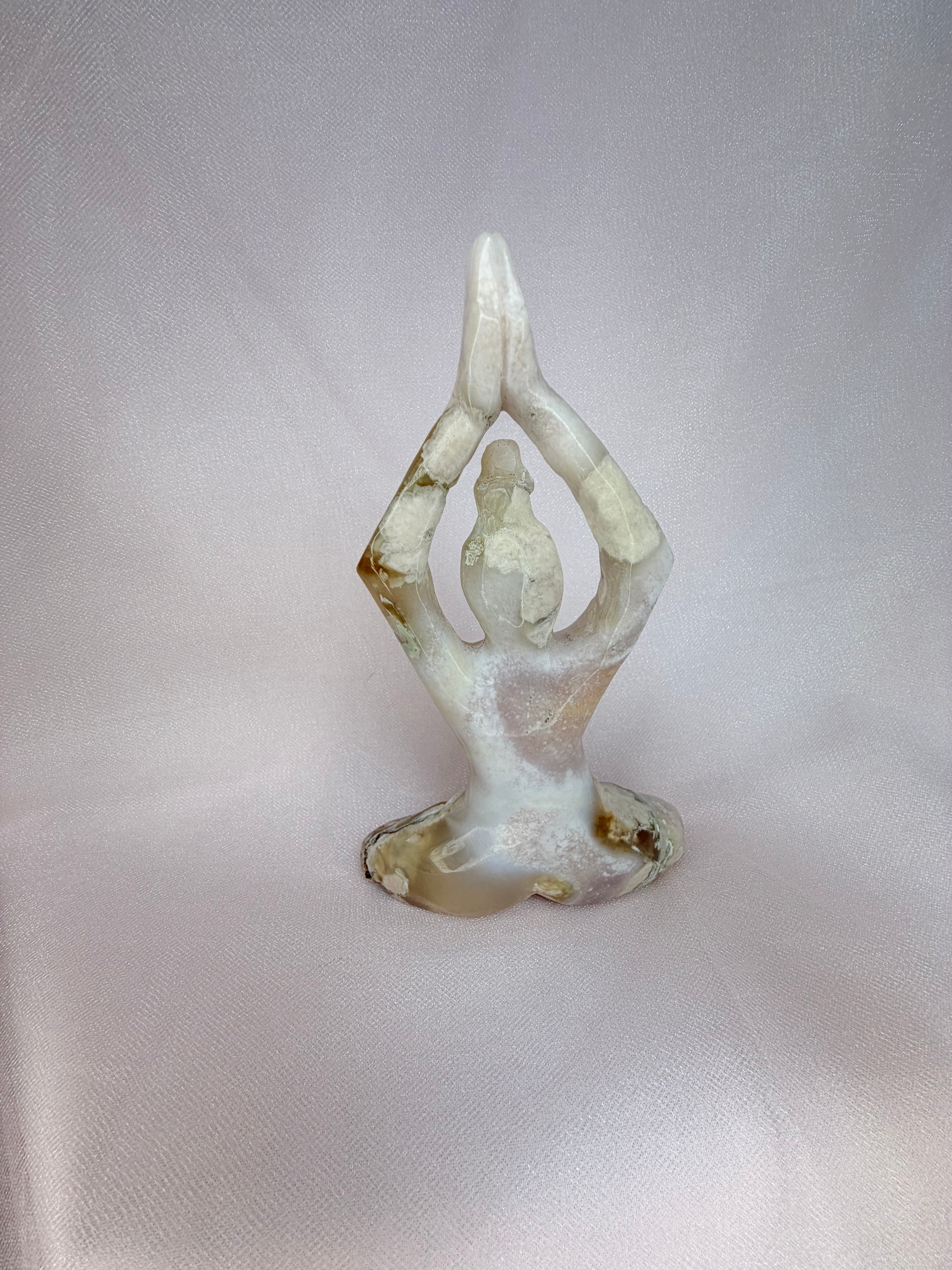 Flower Agate Yoga Goddess Statue