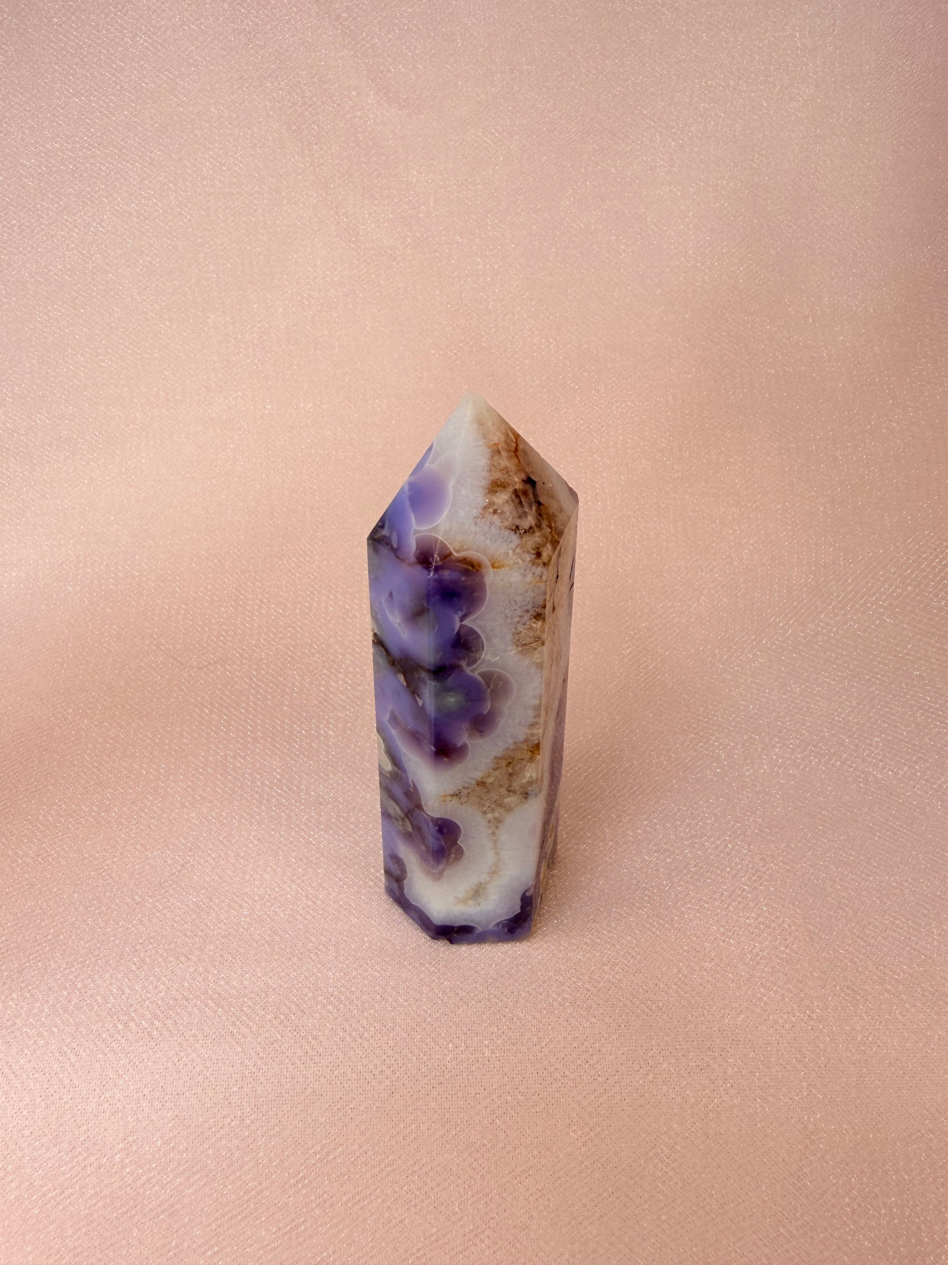 Blue Flower Agate Tower
