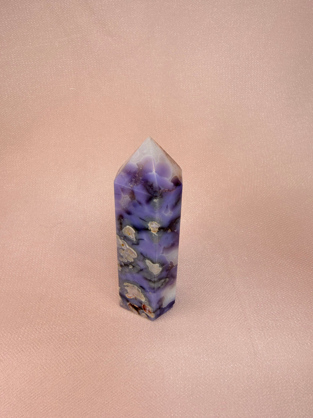 Blue Flower Agate Tower