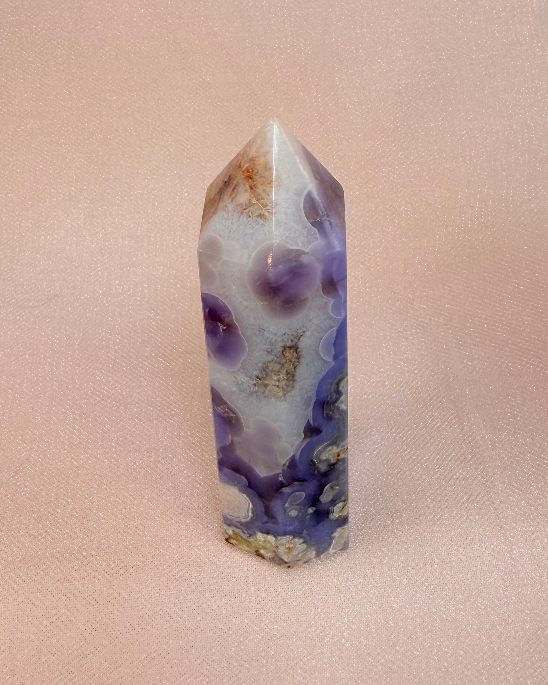 Blue Flower Agate Tower