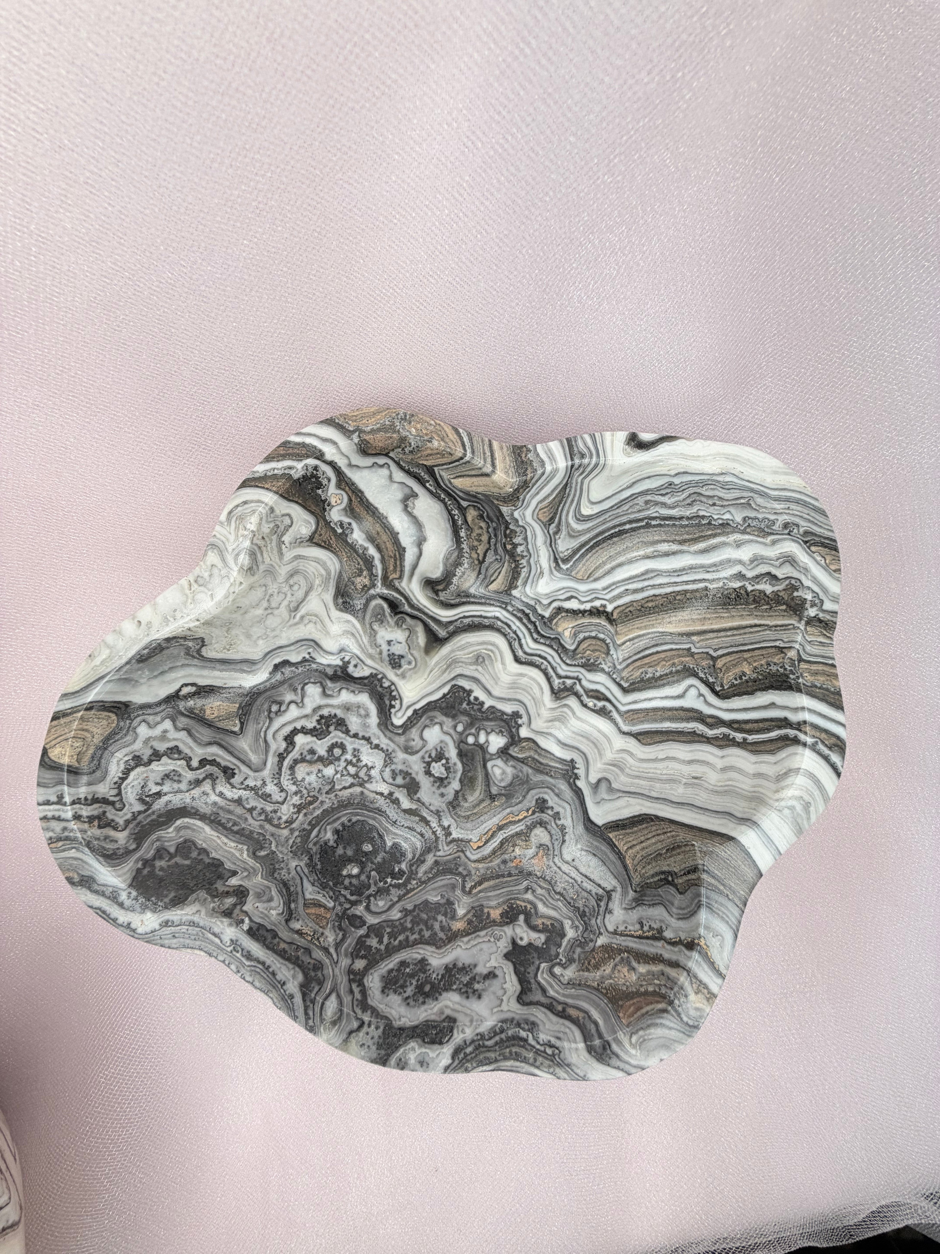 Black Oynx and Calcite Bowl