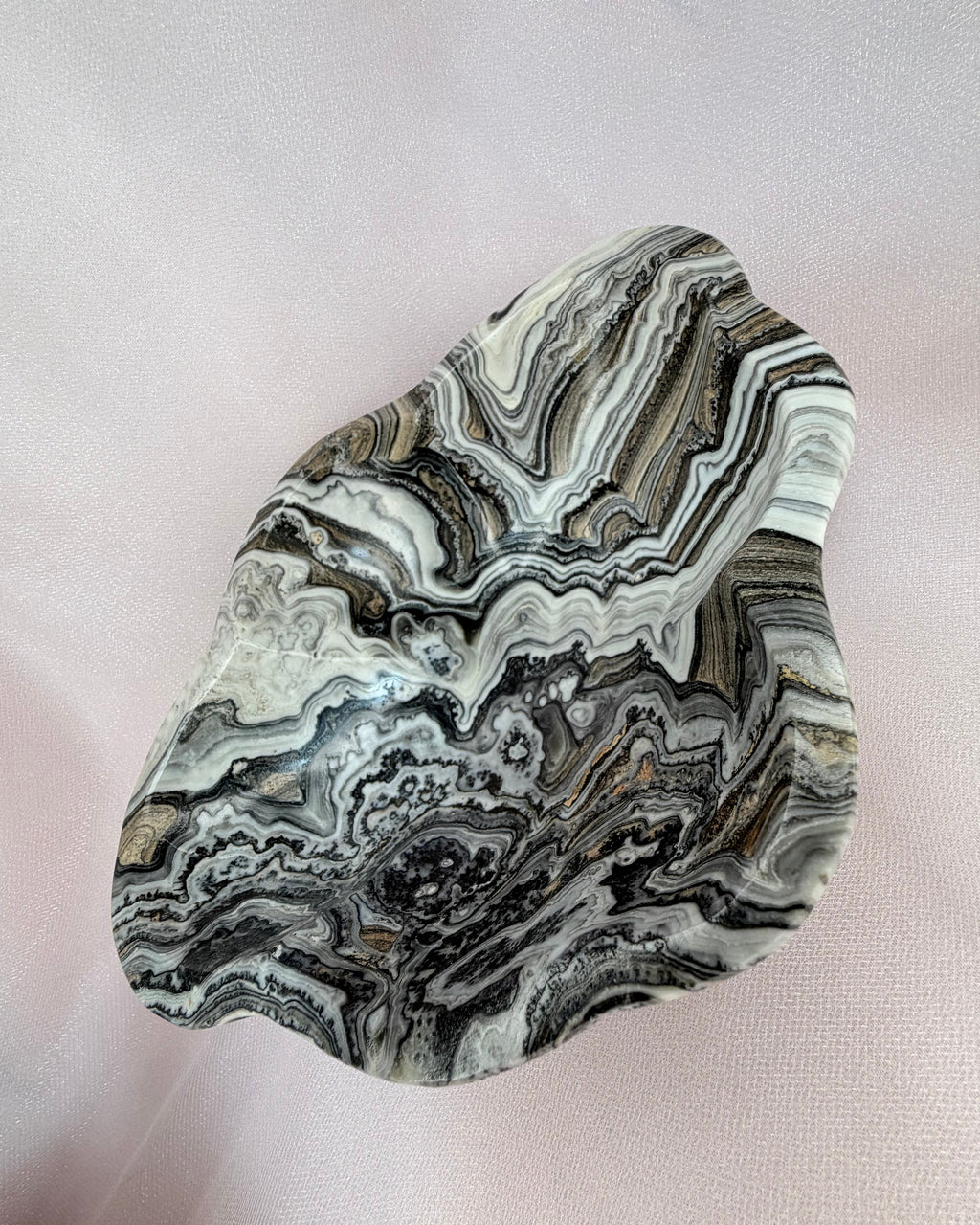 Black Oynx and Calcite Bowl