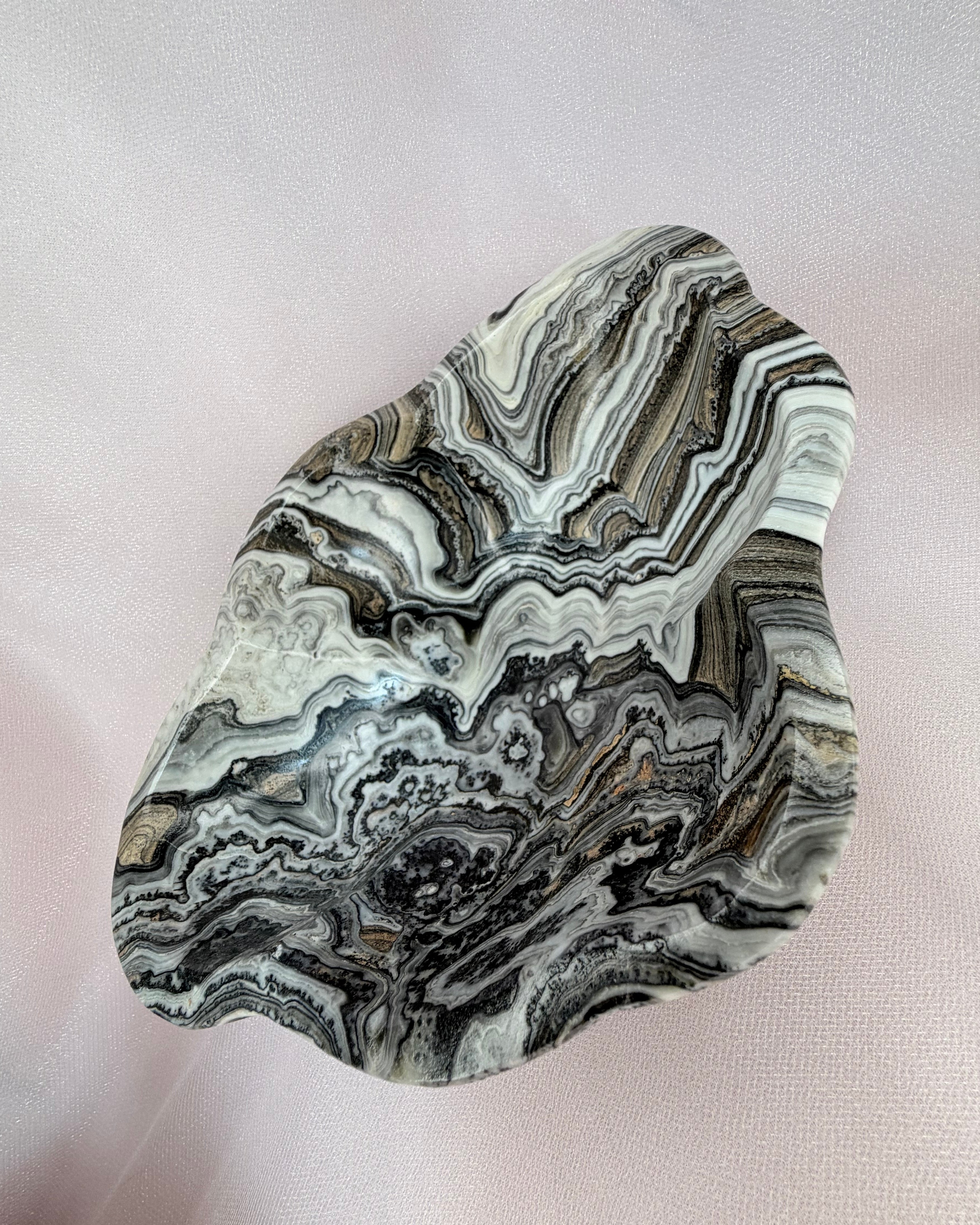 Black Oynx and Calcite Bowl