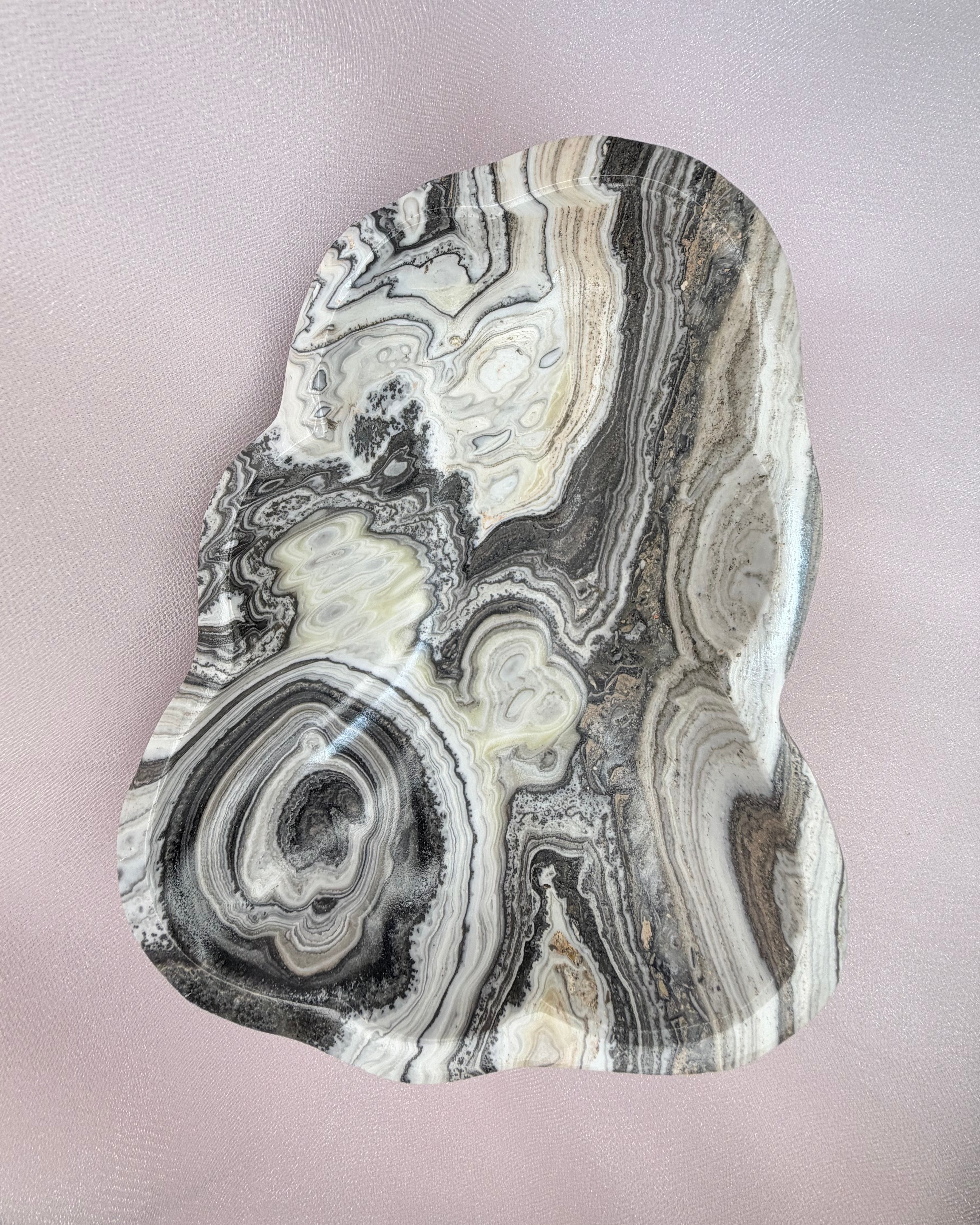 Black Oynx and Calcite Bowl