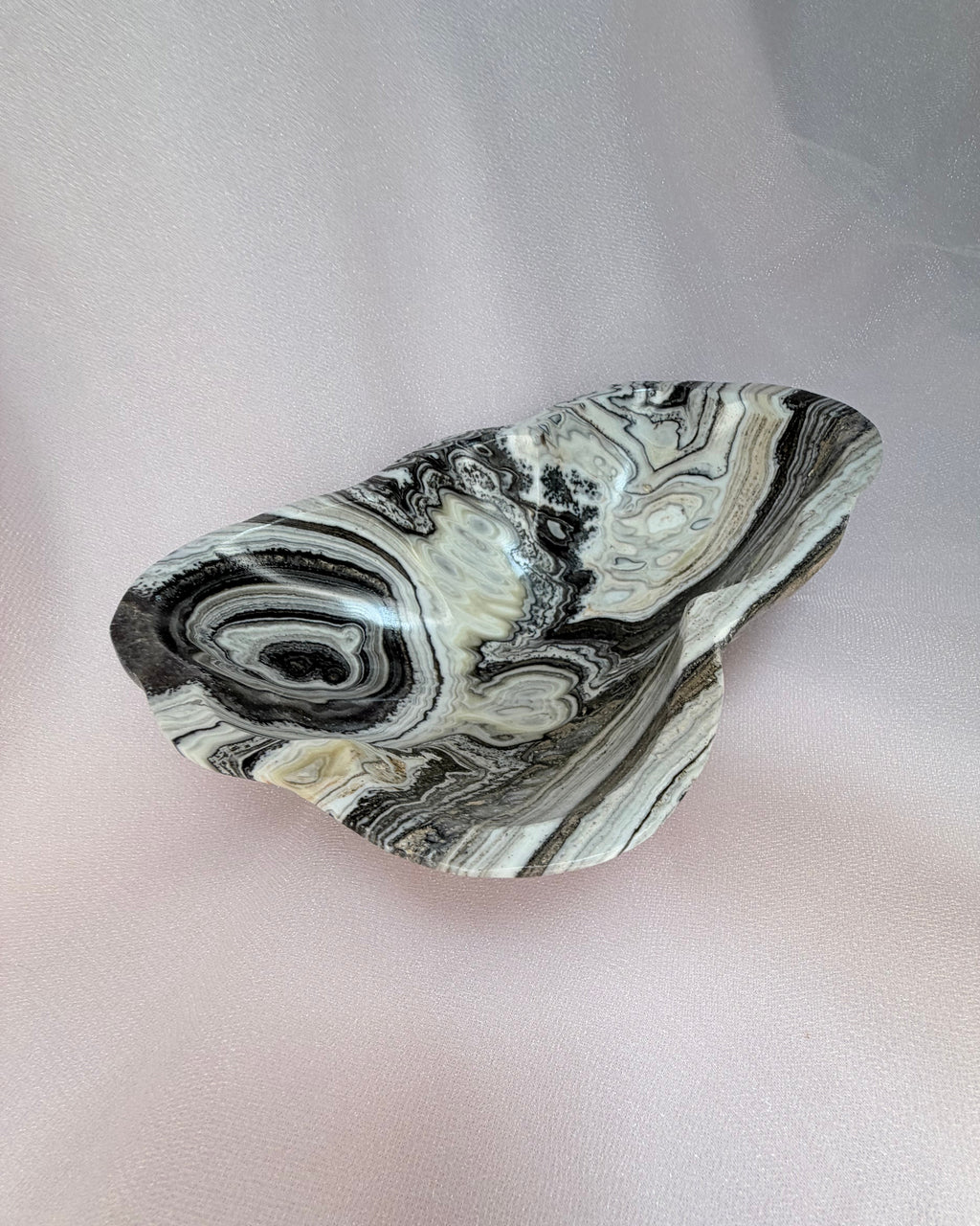 Black Oynx and Calcite Bowl