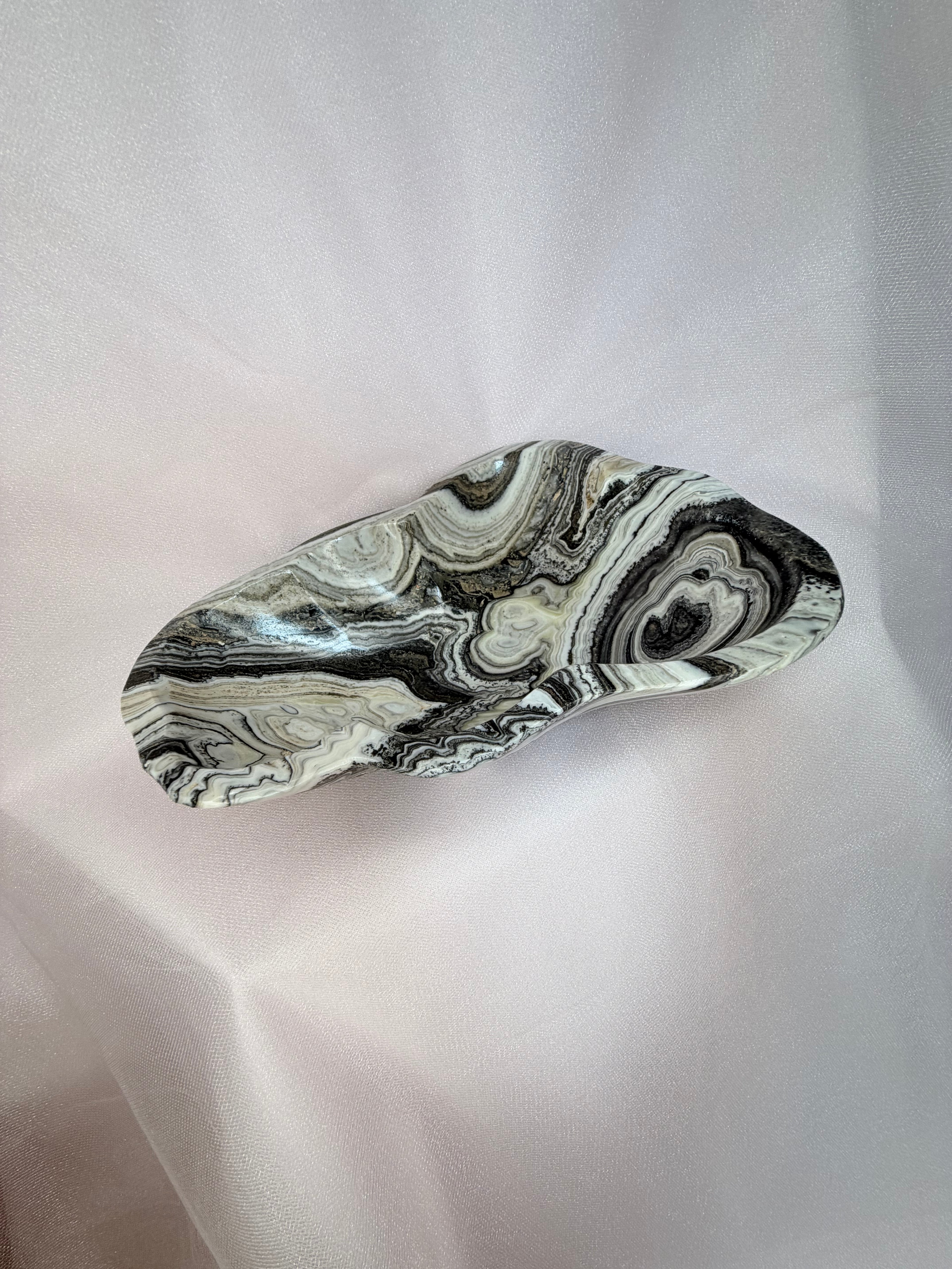 Black Oynx and Calcite Bowl