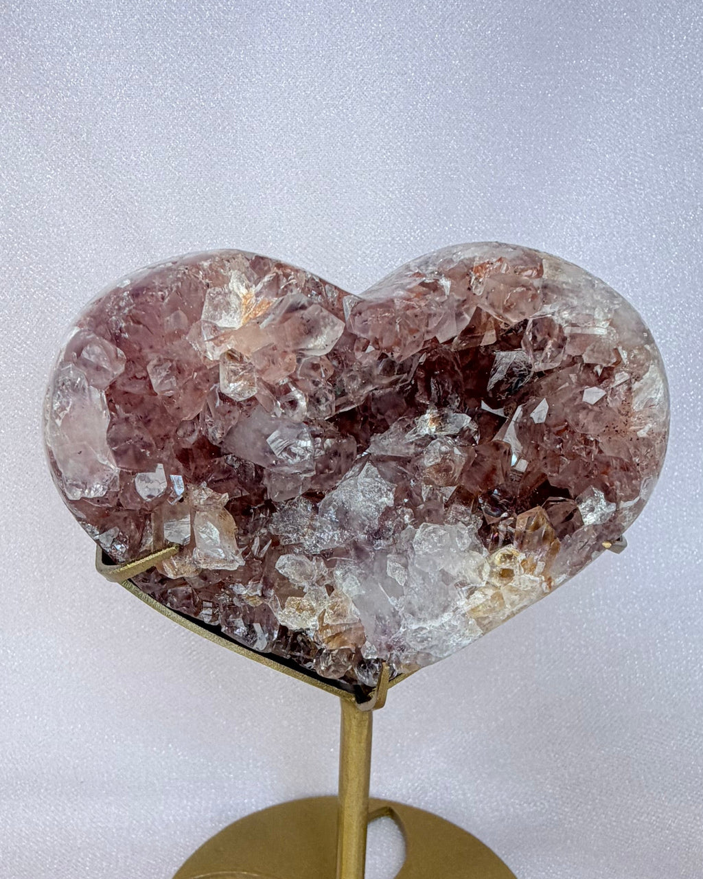 Pink Amethyst Heart on Stand