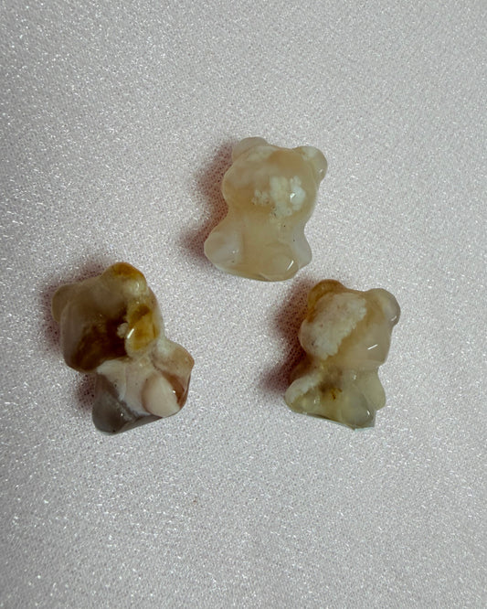 Flower Agate Bear Mini