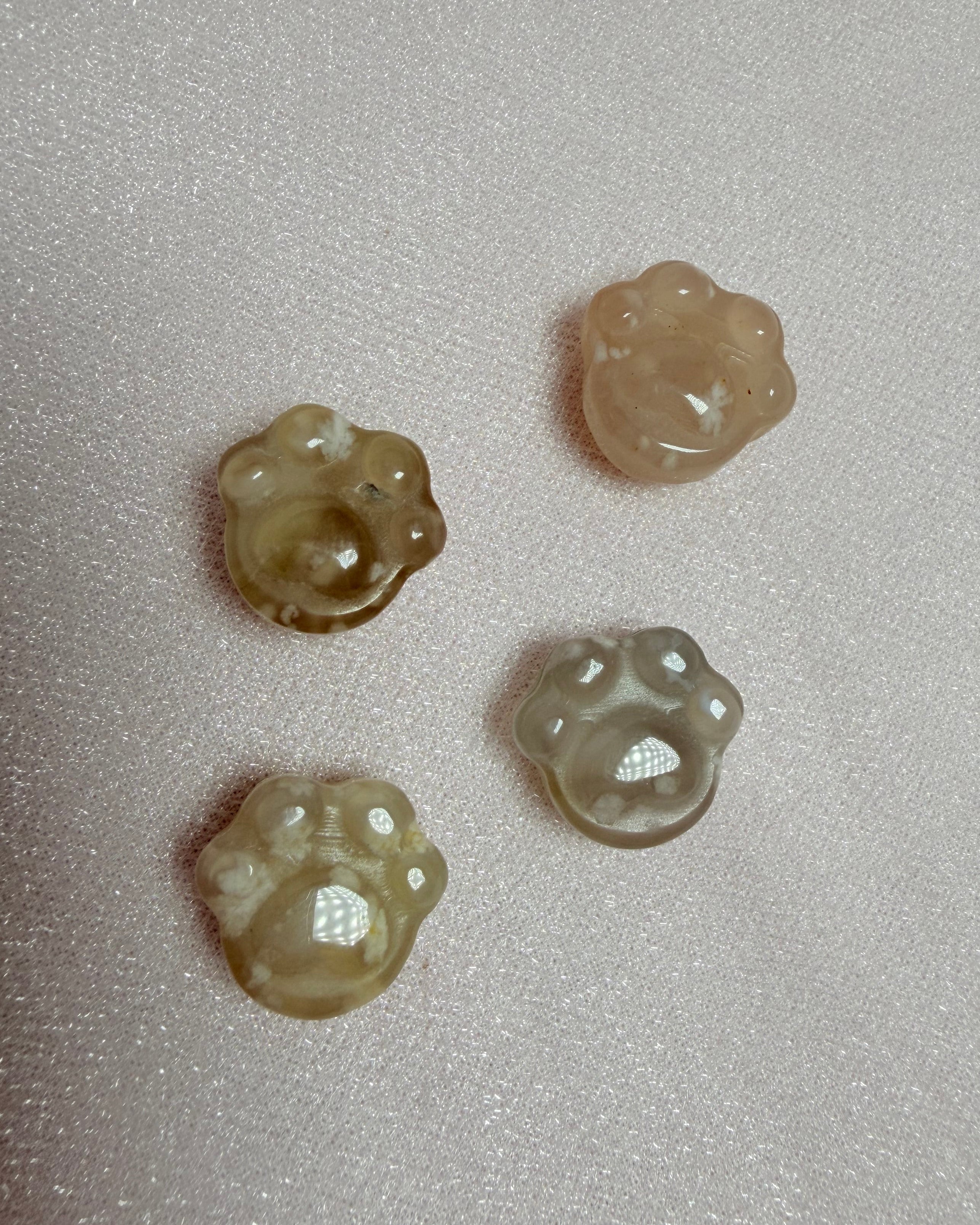 Flower Agate Paw Print Mini