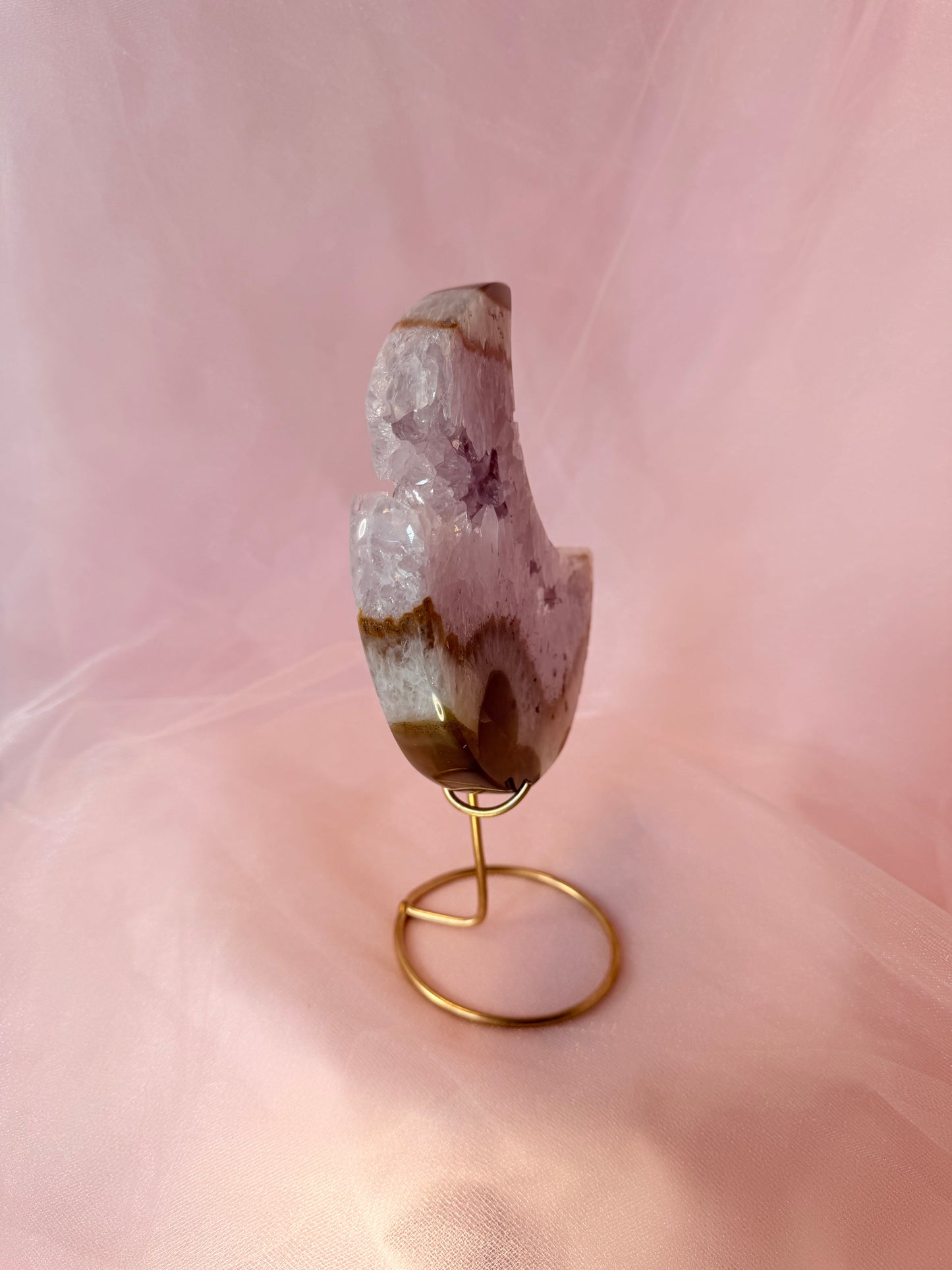 Amethyst Druzy Moon on Stand