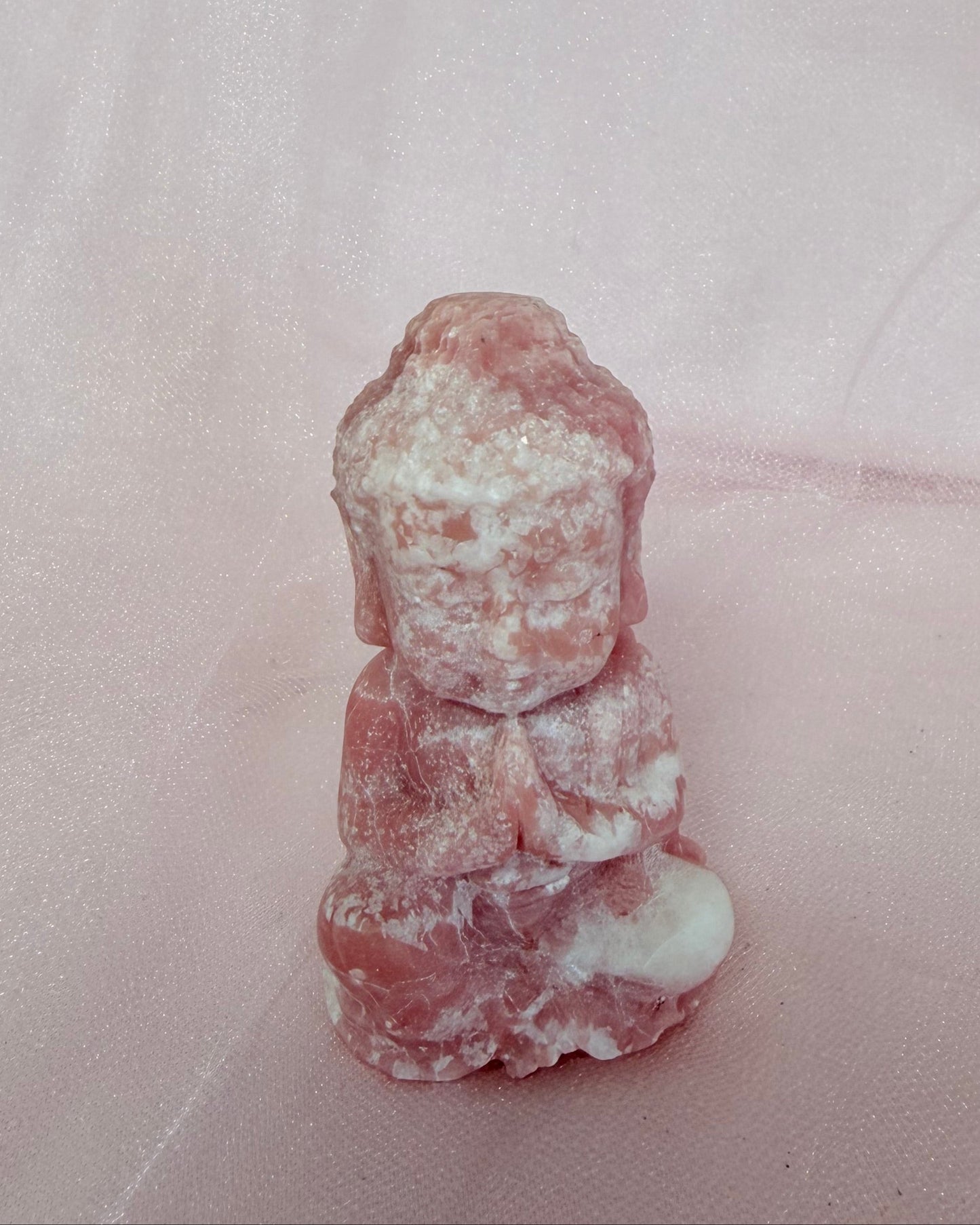 Carved Pink Opal Buddha