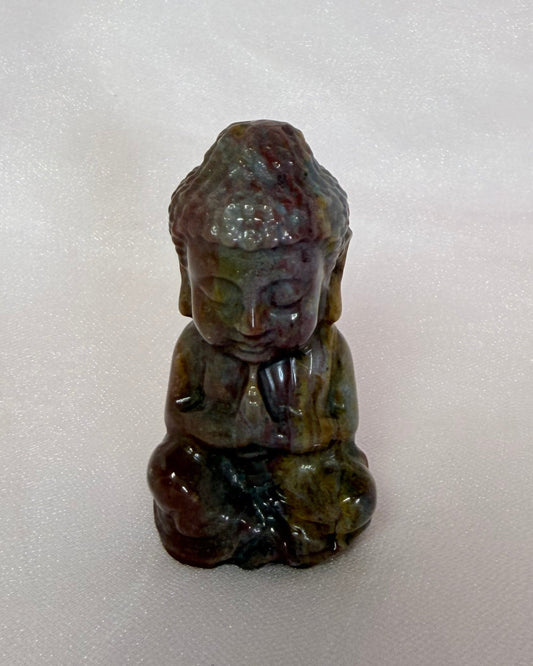 Carved Ocean Jasper Buddha