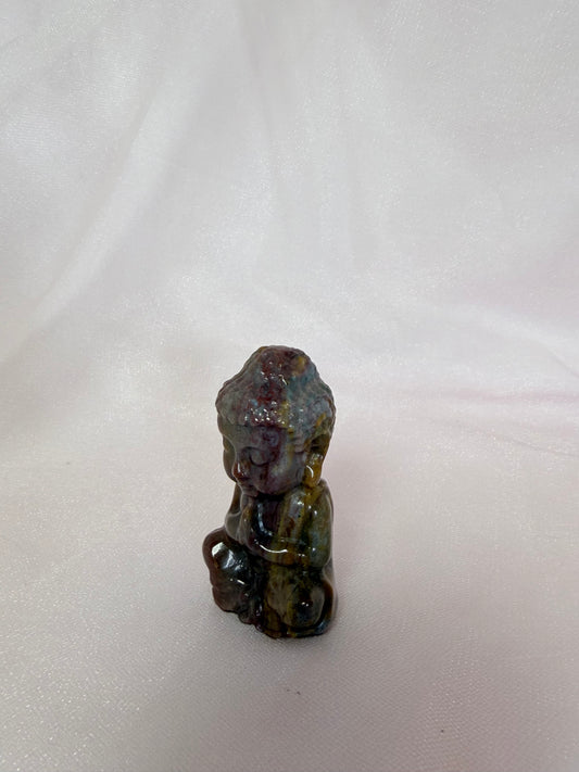 Carved Ocean Jasper Buddha