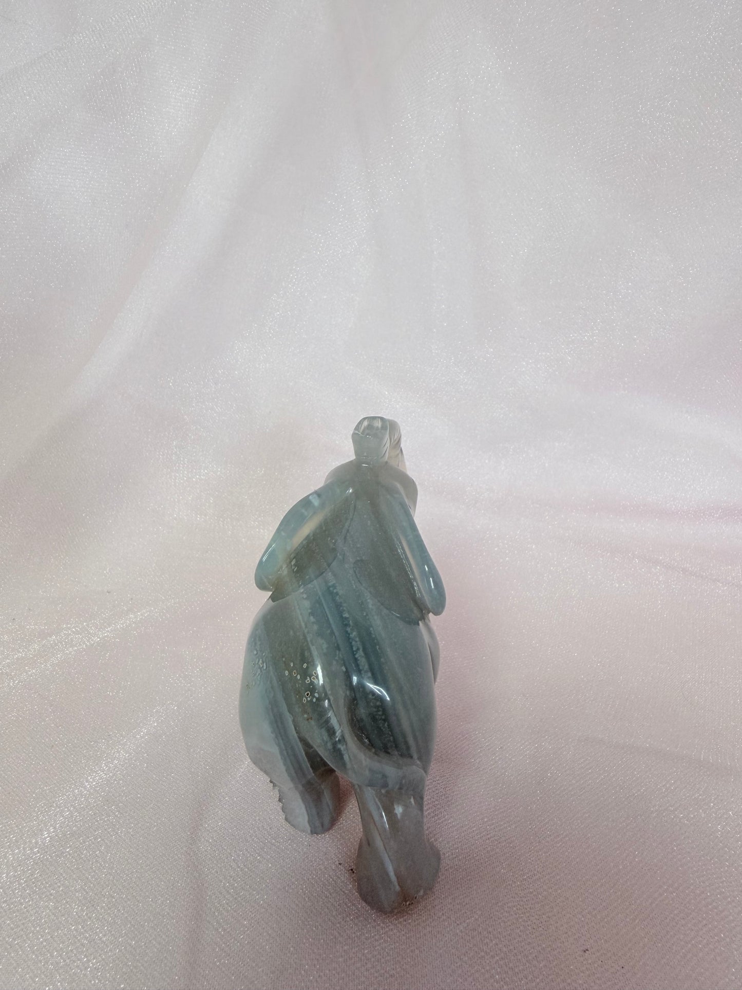Carved Agate Druzy Elephant