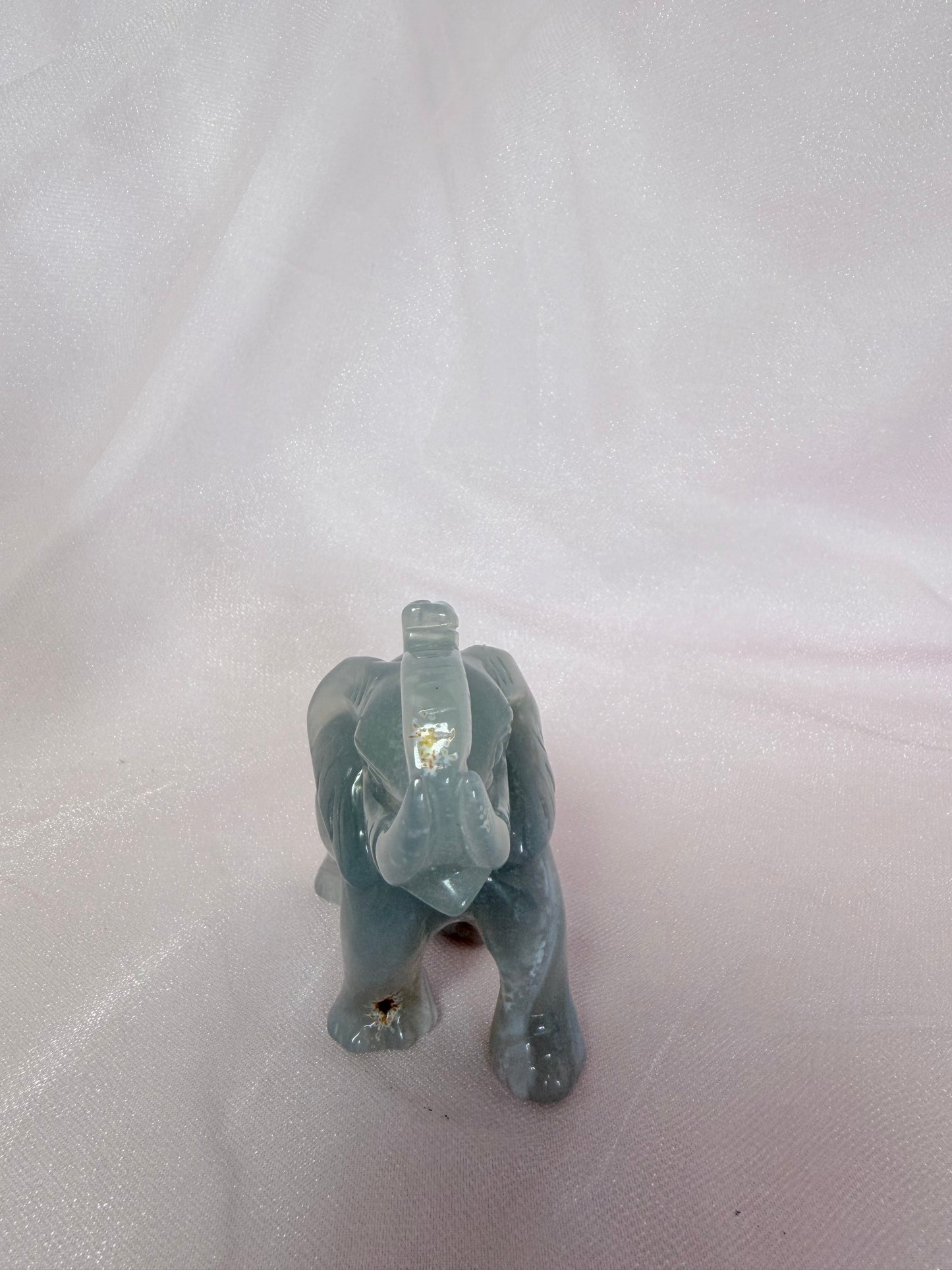 Carved Agate Druzy Elephant