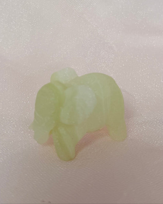 Carved Yellow Calcite Elephant
