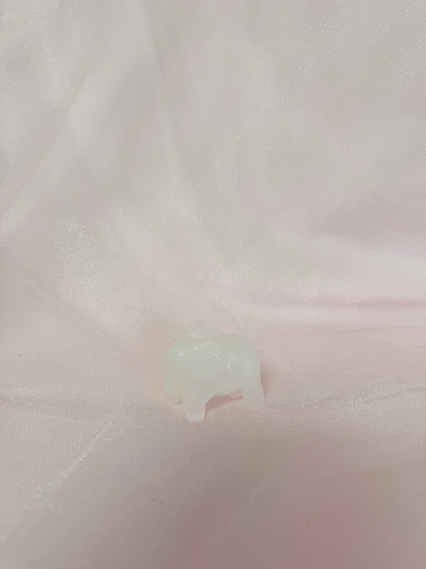 Carved Clear Quartz Elephant
