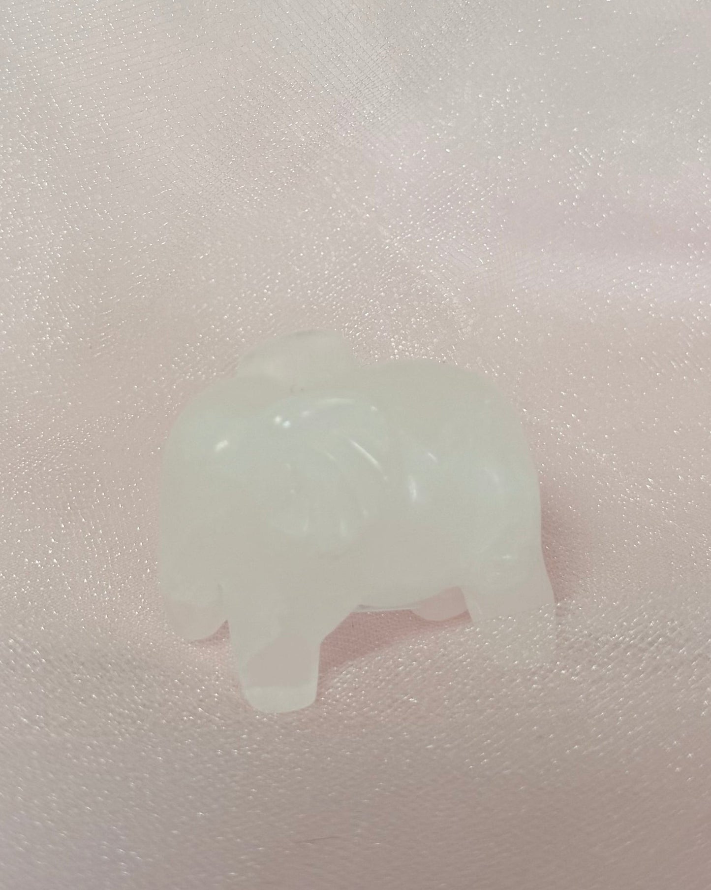 Carved Clear Quartz Elephant