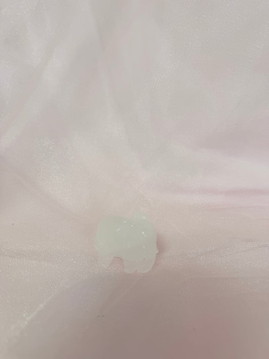 Carved Clear Quartz Elephant