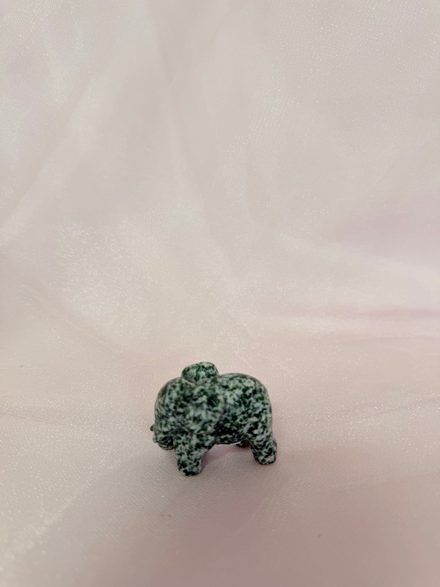 Mini Carved Qinghai Jade Elephant