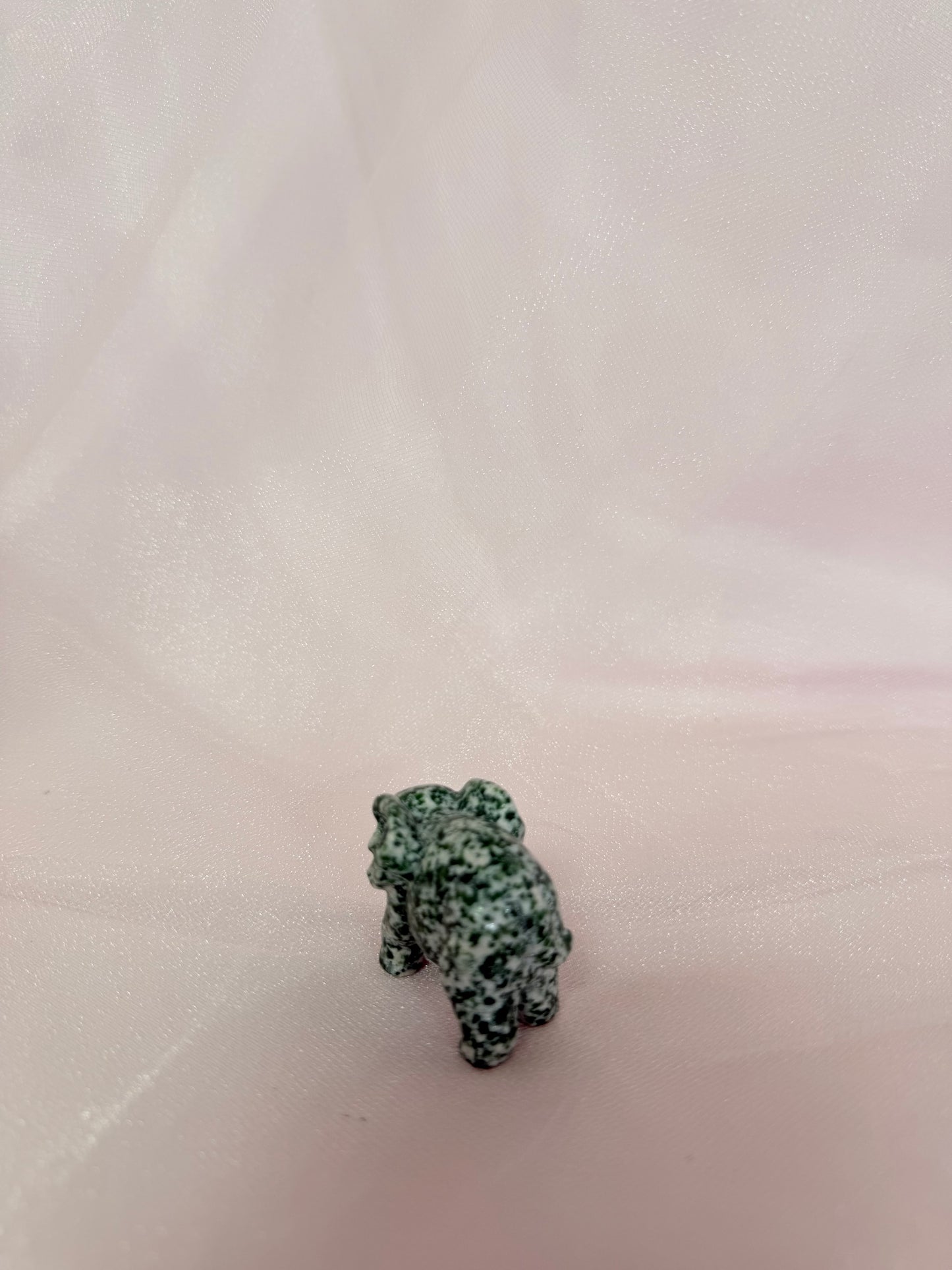 Mini Carved Qinghai Jade Elephant