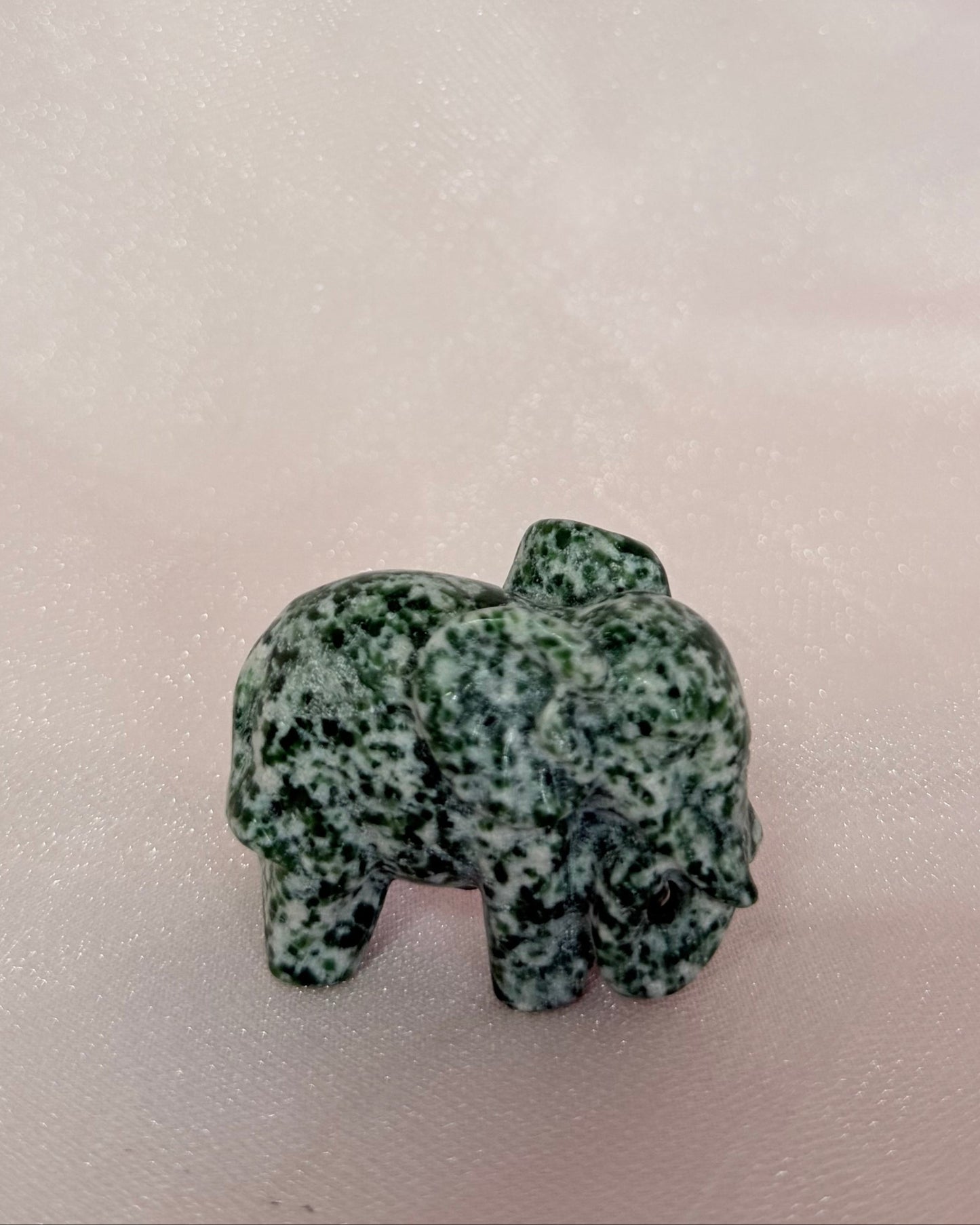 Mini Carved Qinghai Jade Elephant